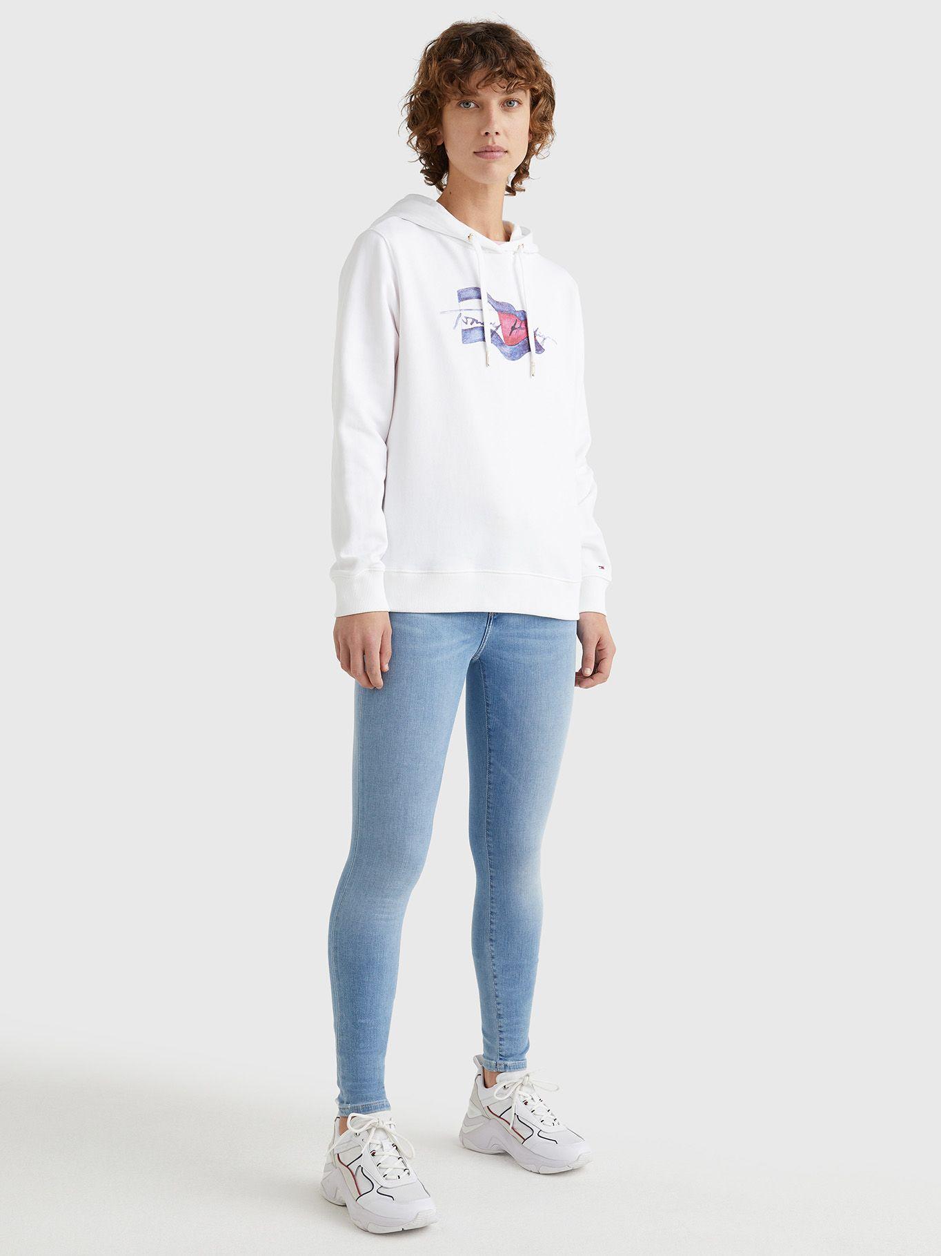 Polerón Hoddie Logo Blanco Tommy Hilfiger JN2-0