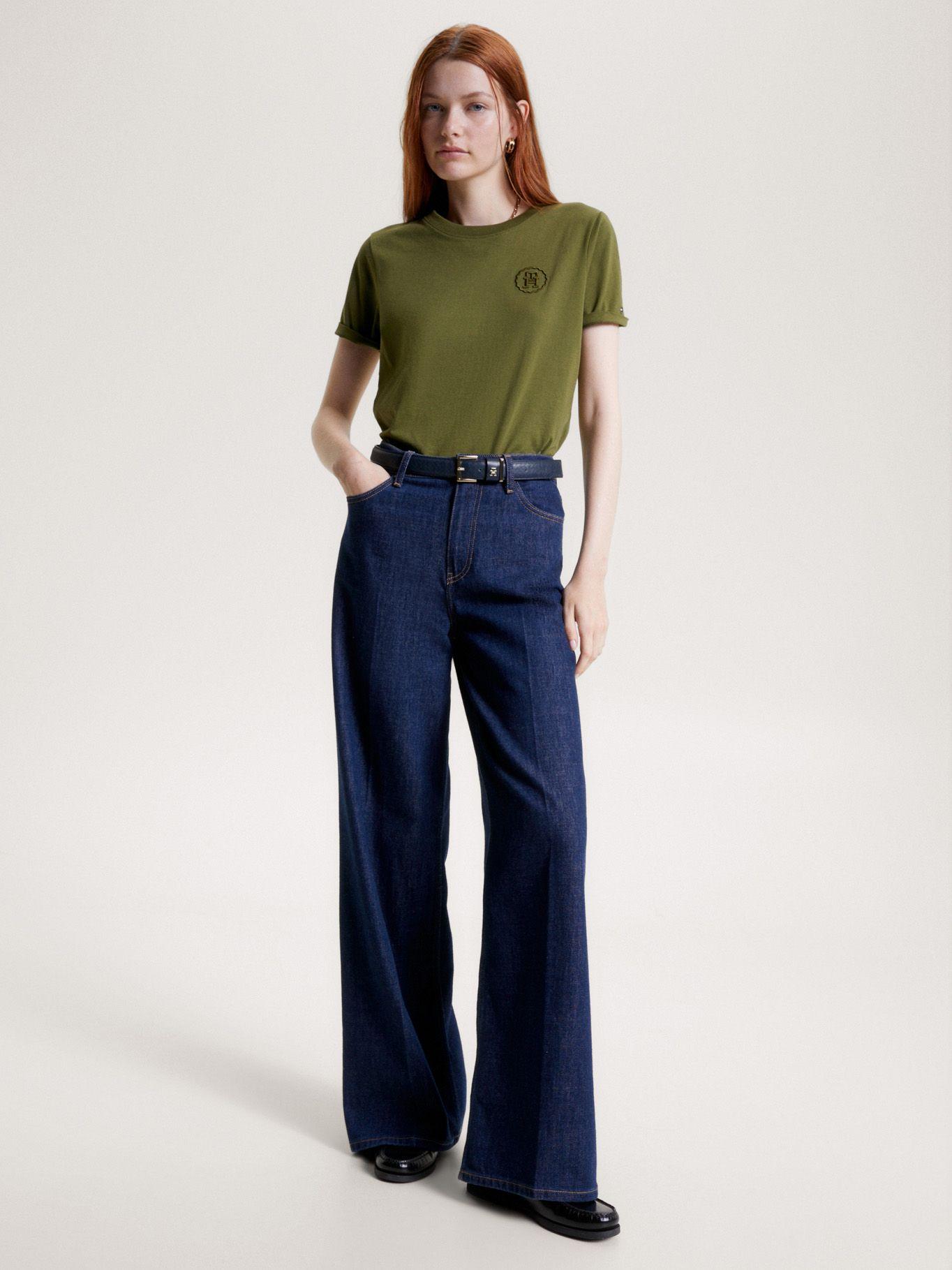 Polera Modern Tonal Con Logo Verde Tommy Hilfiger-1