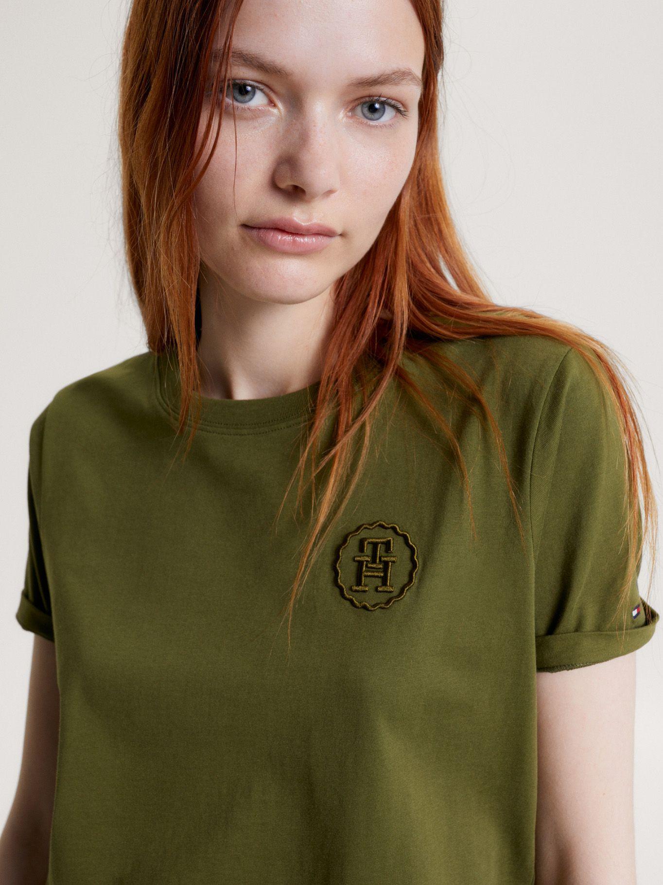 Polera Modern Tonal Con Logo Verde Tommy Hilfiger-3