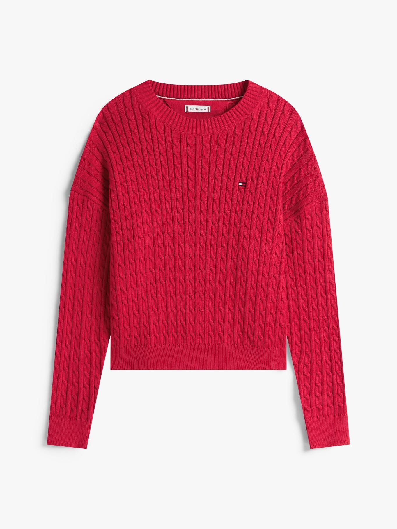 Sweater Trenzado Rojo Tommy Hilfiger XJP-4