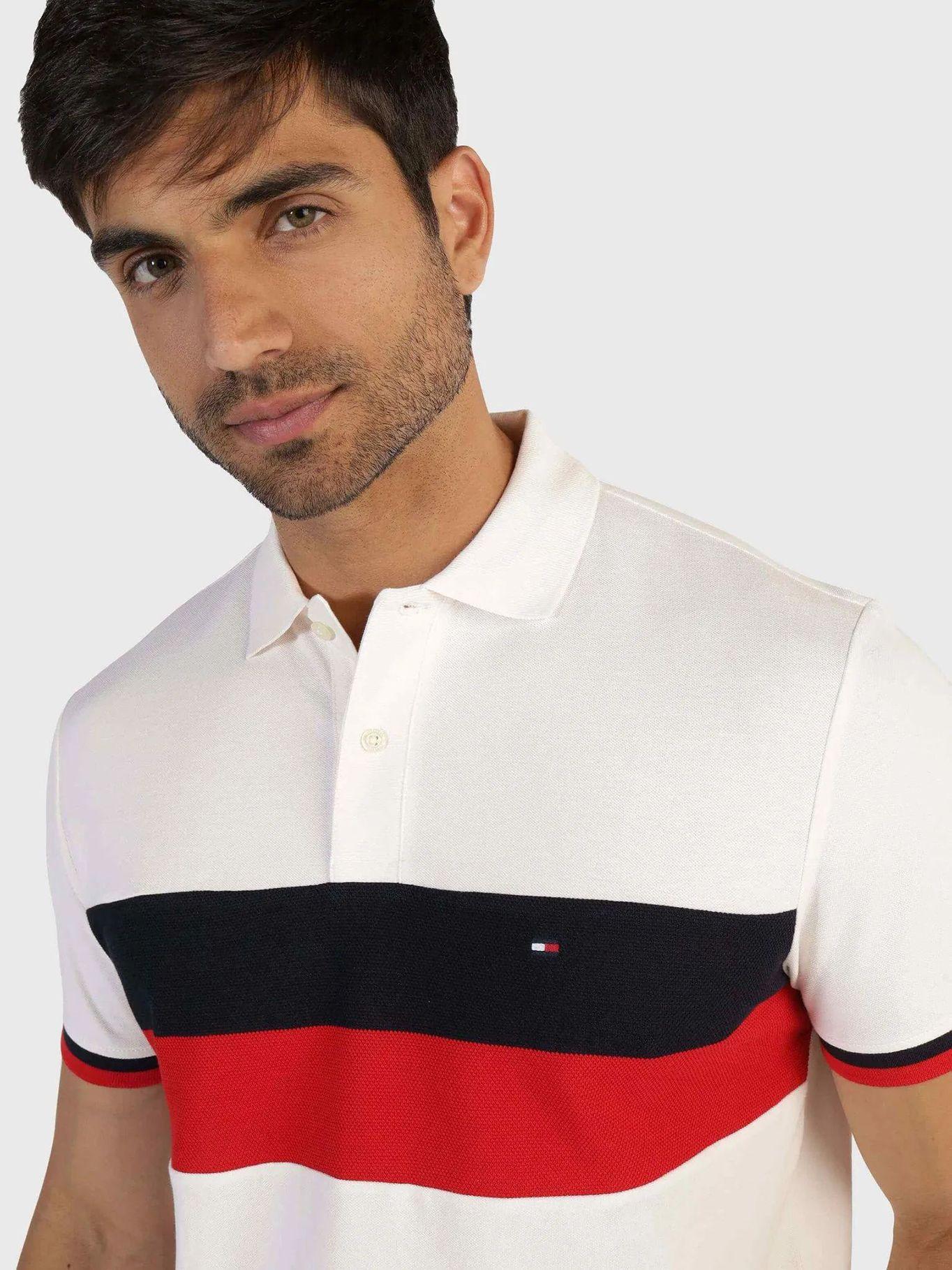 Polo Colorblock Con Logo Blanco Tommy Hilfiger-4