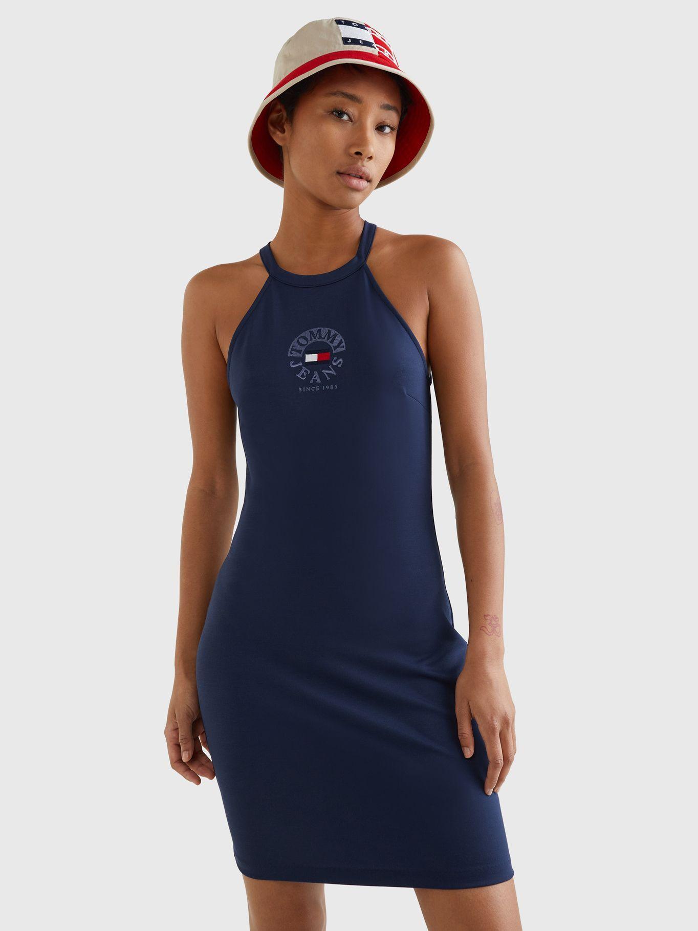 Vestido Con Espalda Deportiva Azul Tommy Hilfiger-0