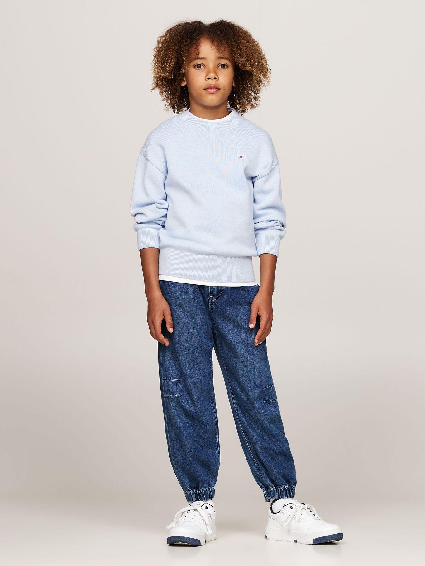 Sweater De Niño Essential Celeste Tommy Hilfiger-1