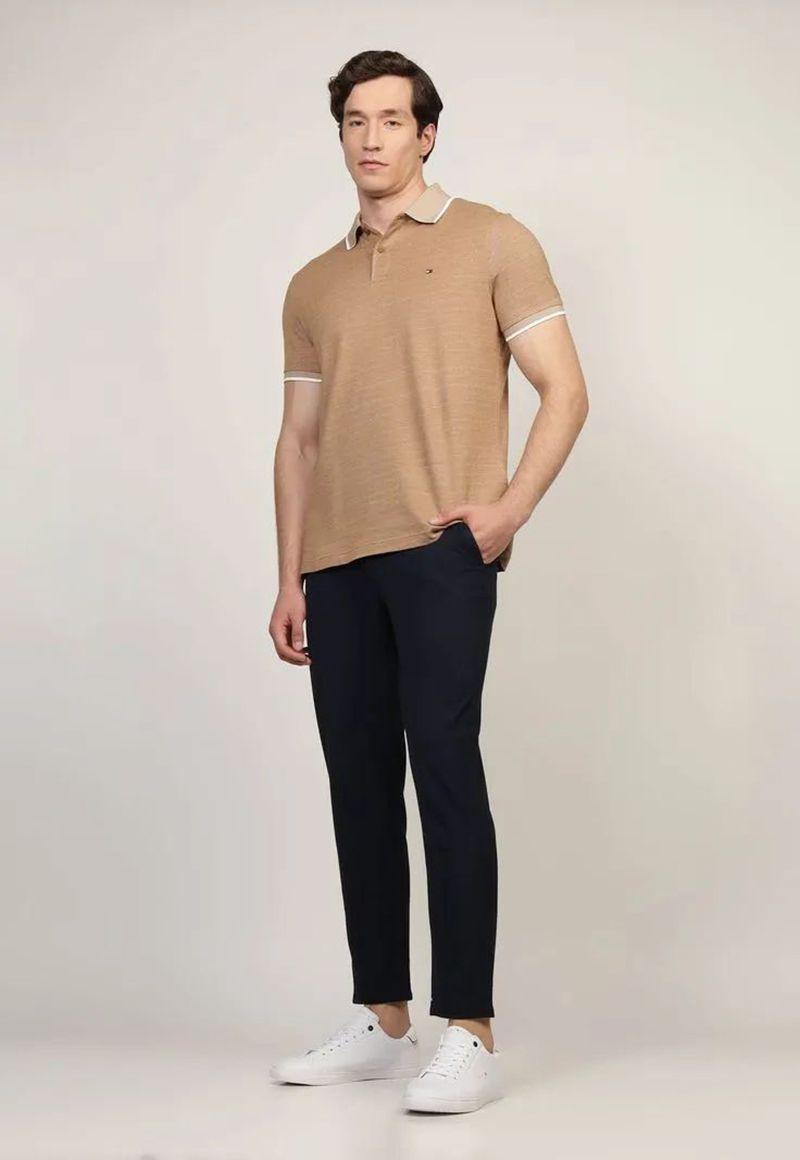 Polo Interlock Micropatern Regular Café Tommy Hilfiger-1