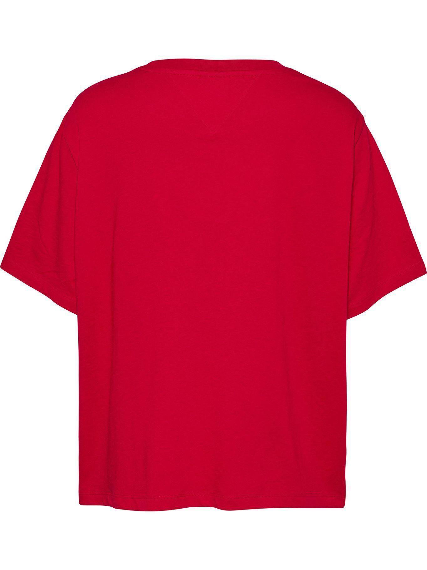 Polera Essential Curve Cropped Logo Rojo Tommy Jeans-1
