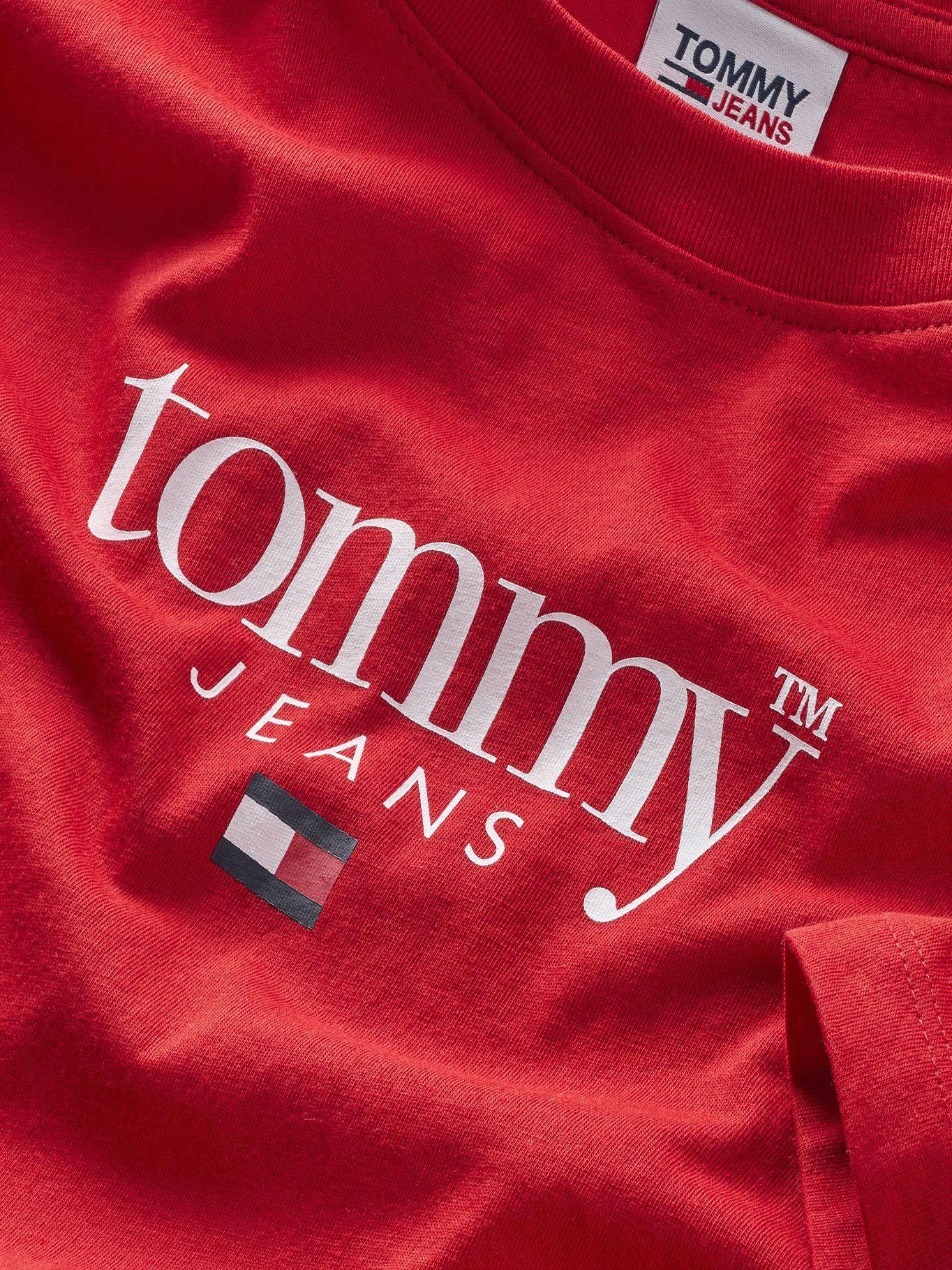Polera Essential Curve Cropped Logo Rojo Tommy Jeans-2