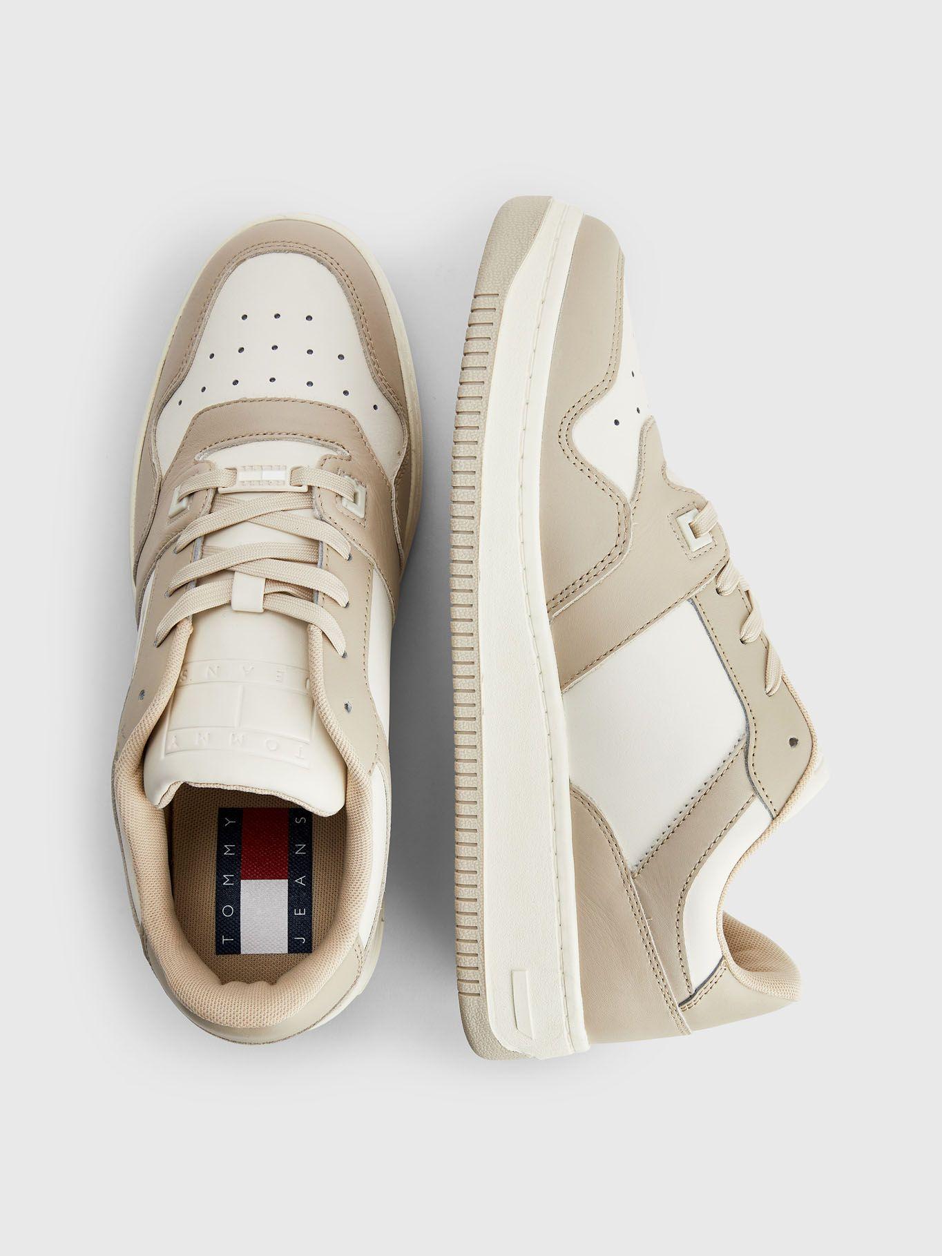 Zapatillas Tipo Basket De Cuero Beige Tommy Hilfiger-2