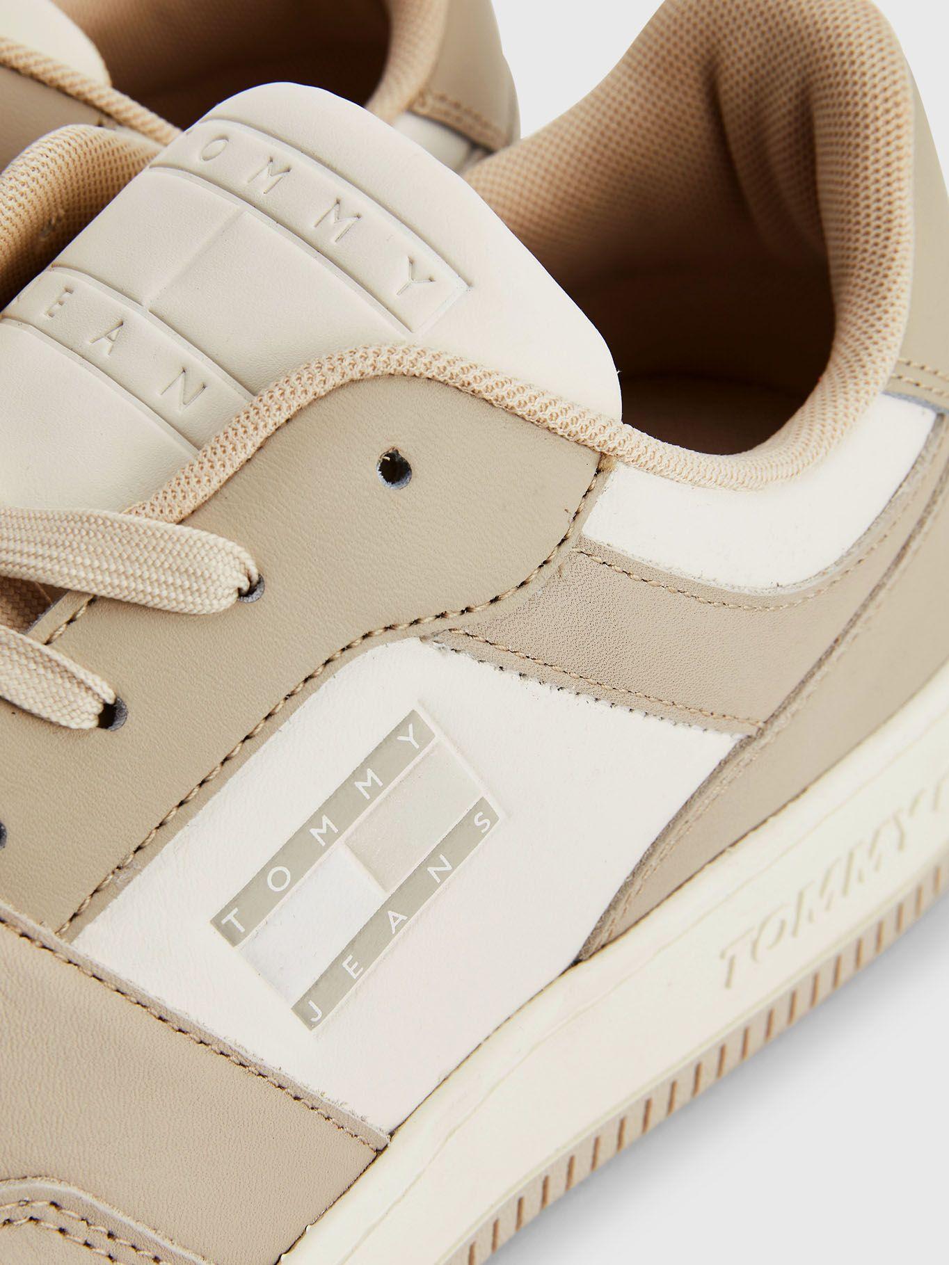 Zapatillas Tipo Basket De Cuero Beige Tommy Hilfiger-4