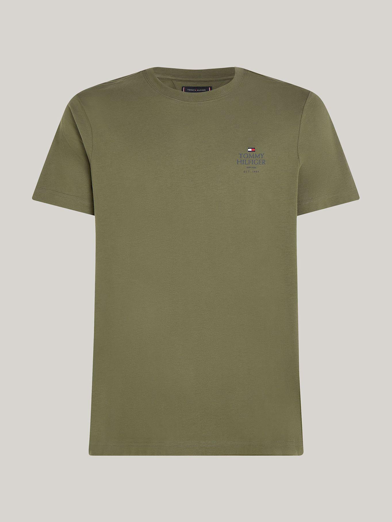 Polera De Cuello Redondo Con Logo Verde Tommy Hilfiger-4