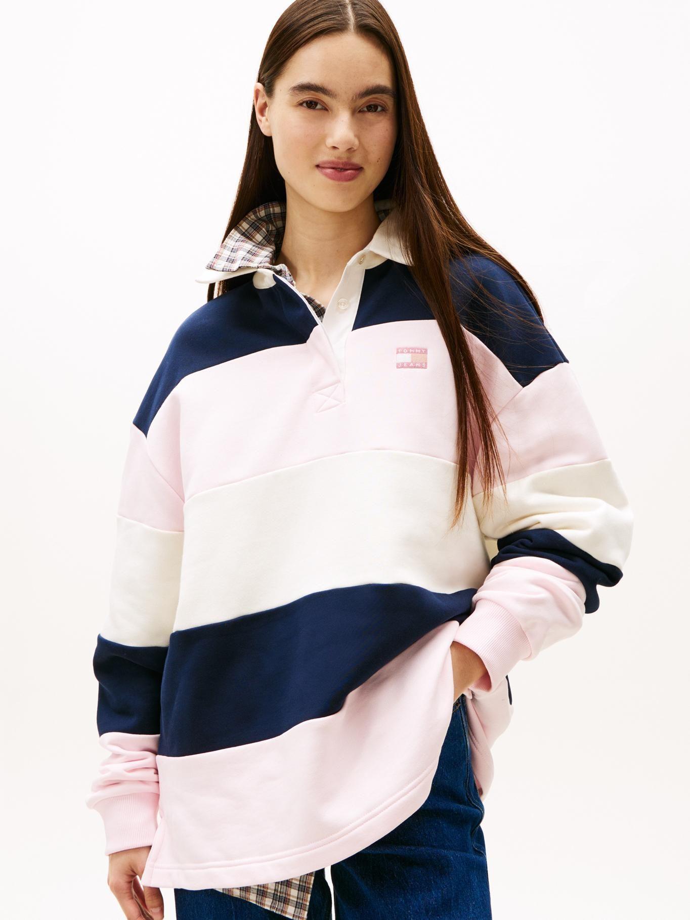 Polo Rugby Oversize Fit Tommy Jeans Rosado-0
