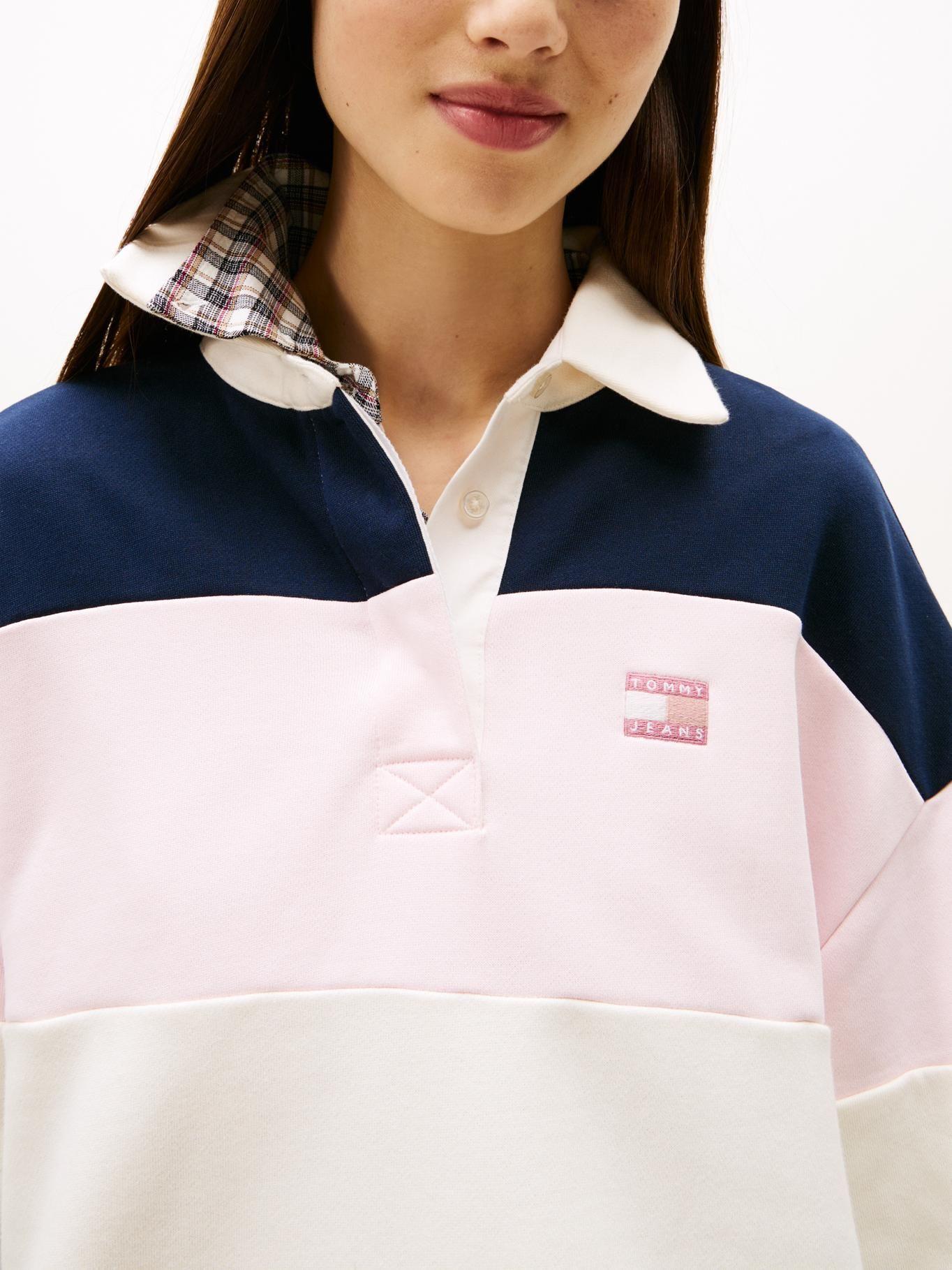 Polo Rugby Oversize Fit Tommy Jeans Rosado-3