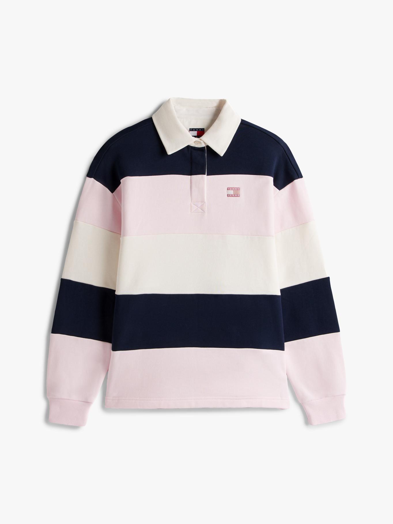 Polo Rugby Oversize Fit Tommy Jeans Rosado-4