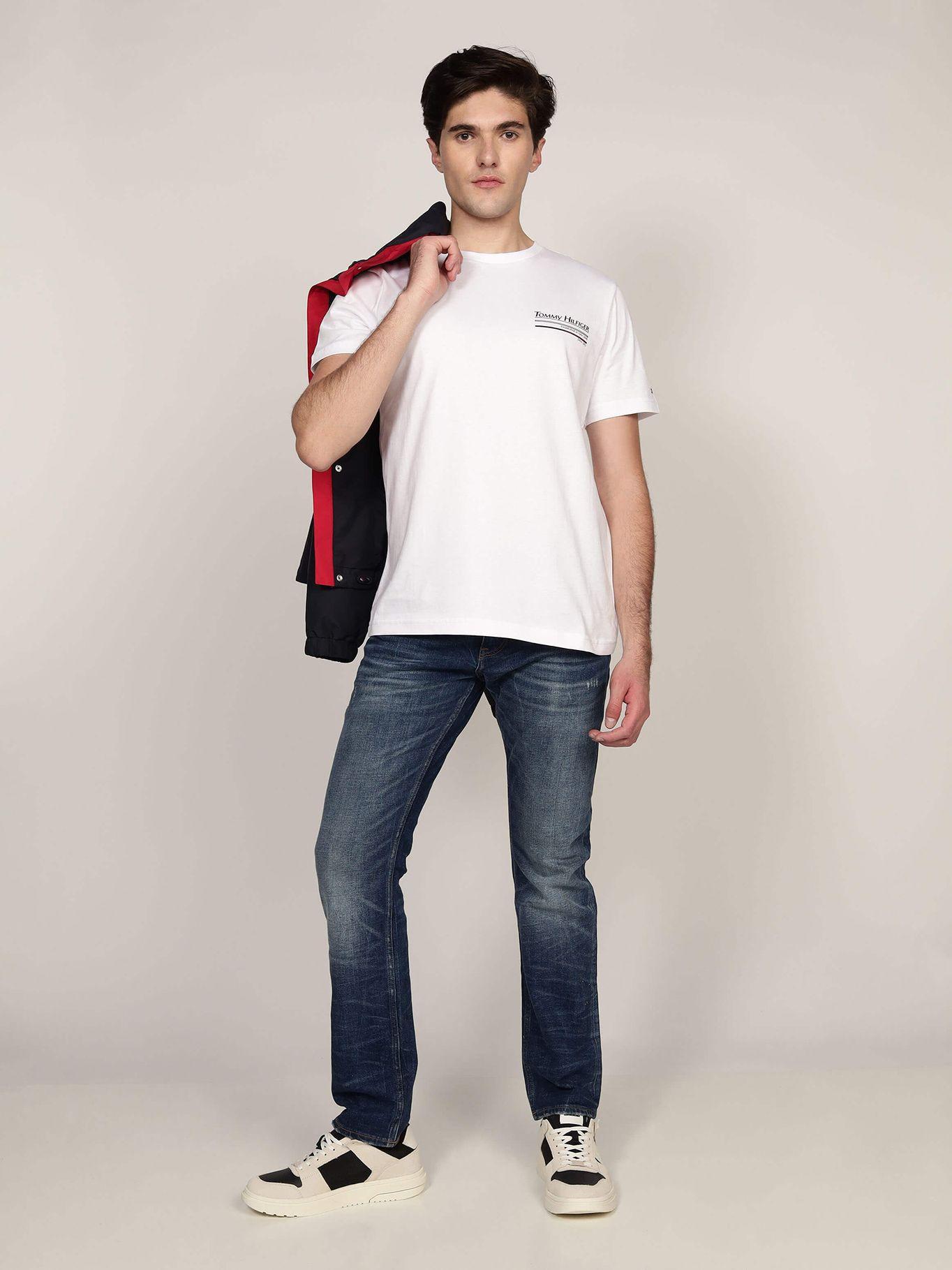 Polera De Cuello Redondo YBR Logo Blanco Tommy Hilfiger-1