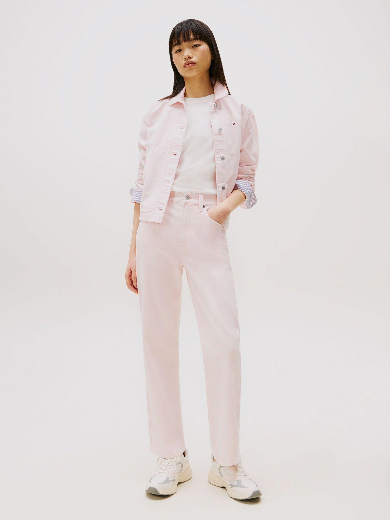 Jeans Straight De Cinco Bolsillos Rosado Tommy Jeans-0