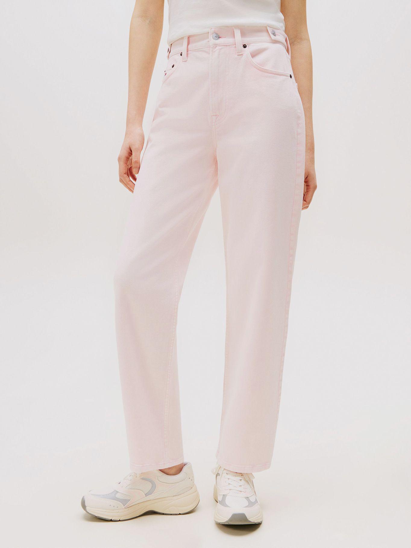 Jeans Straight De Cinco Bolsillos Rosado Tommy Jeans-1