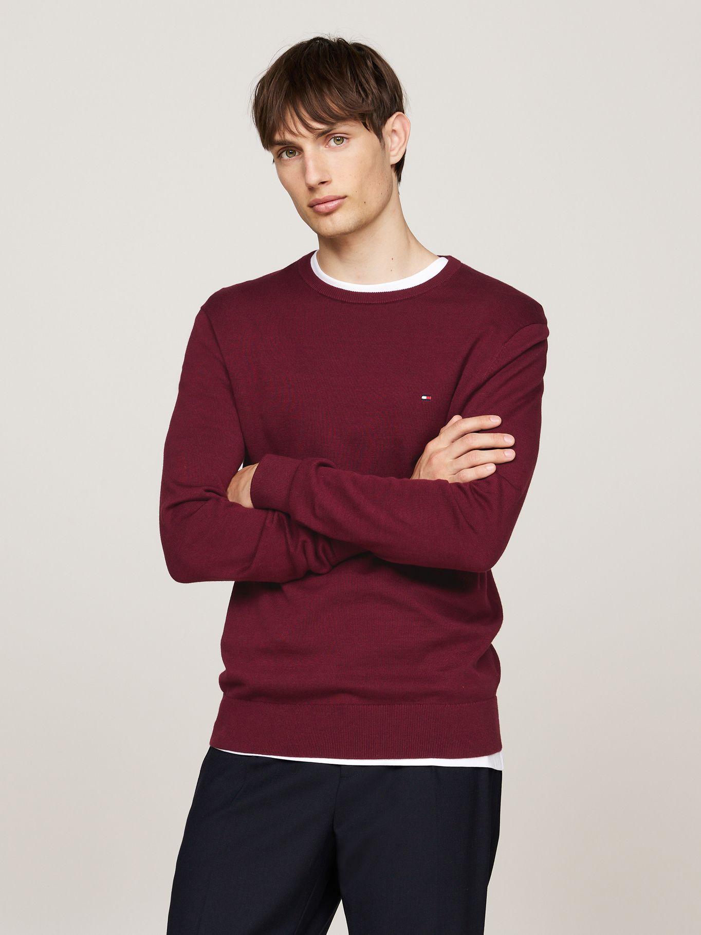 Sweater Básico Signature C-Neck Burdeo Tommy Hilfiger-0