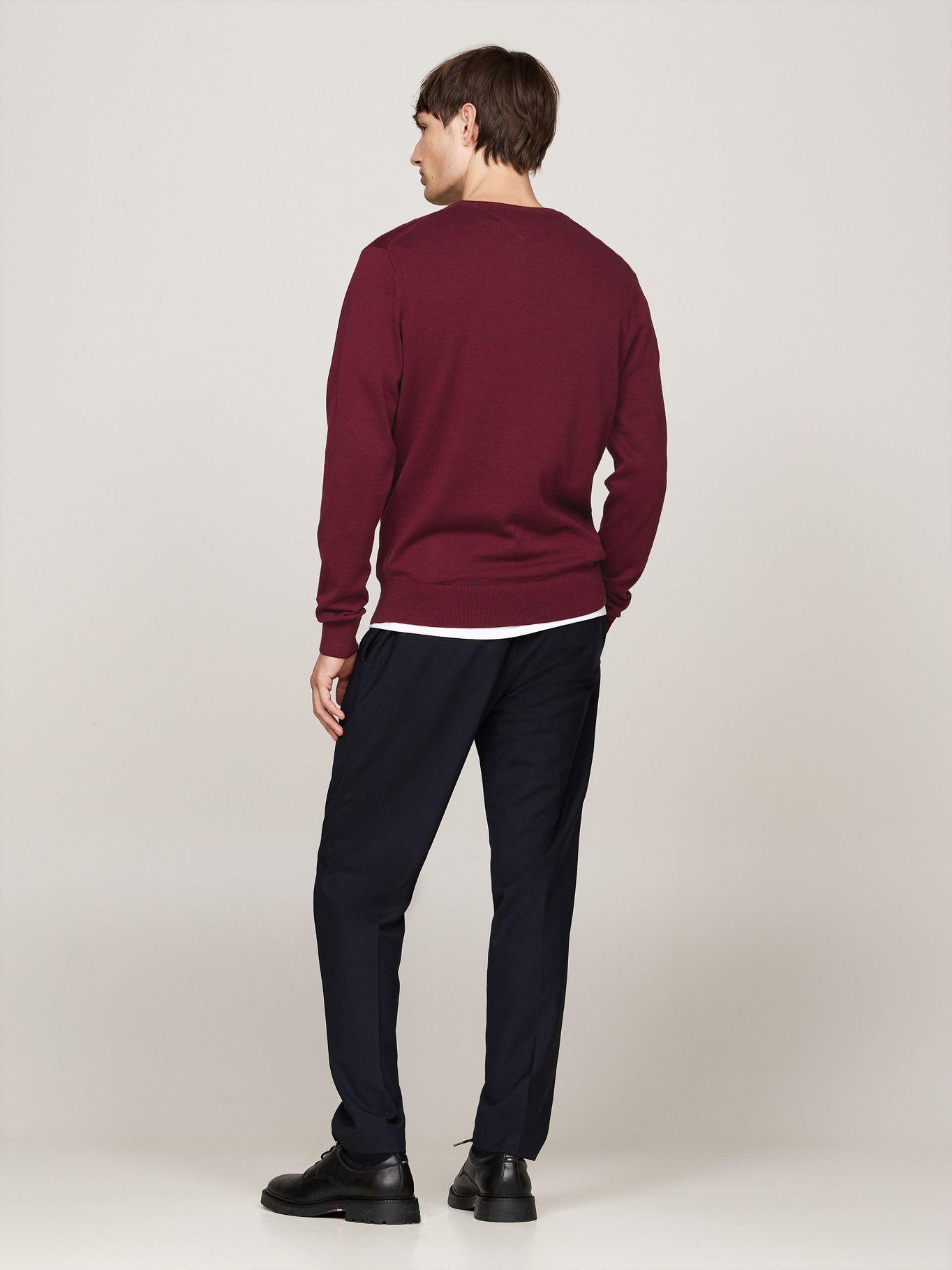 Sweater Básico Signature C-Neck Burdeo Tommy Hilfiger-2