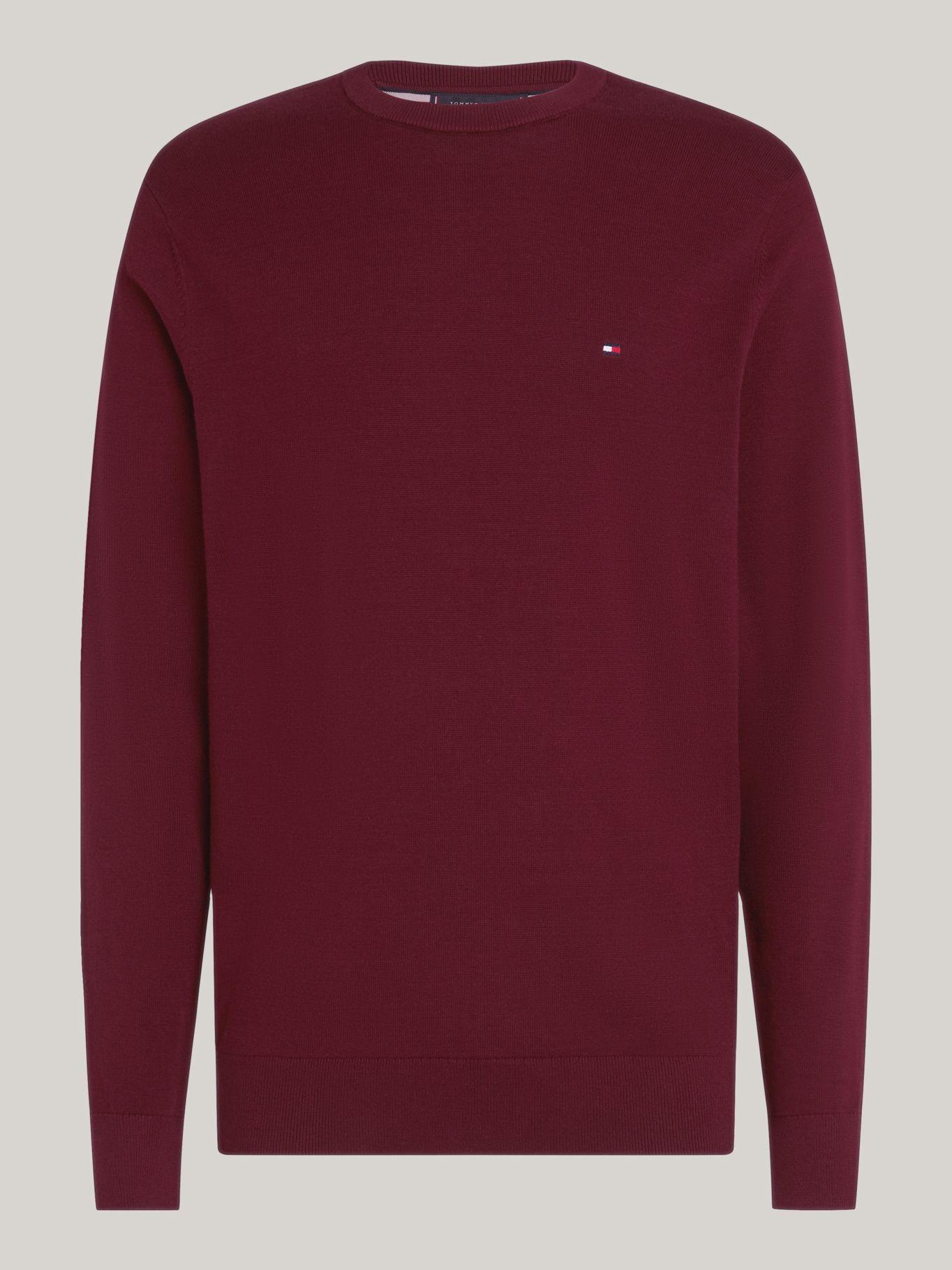 Sweater Básico Signature C-Neck Burdeo Tommy Hilfiger-4