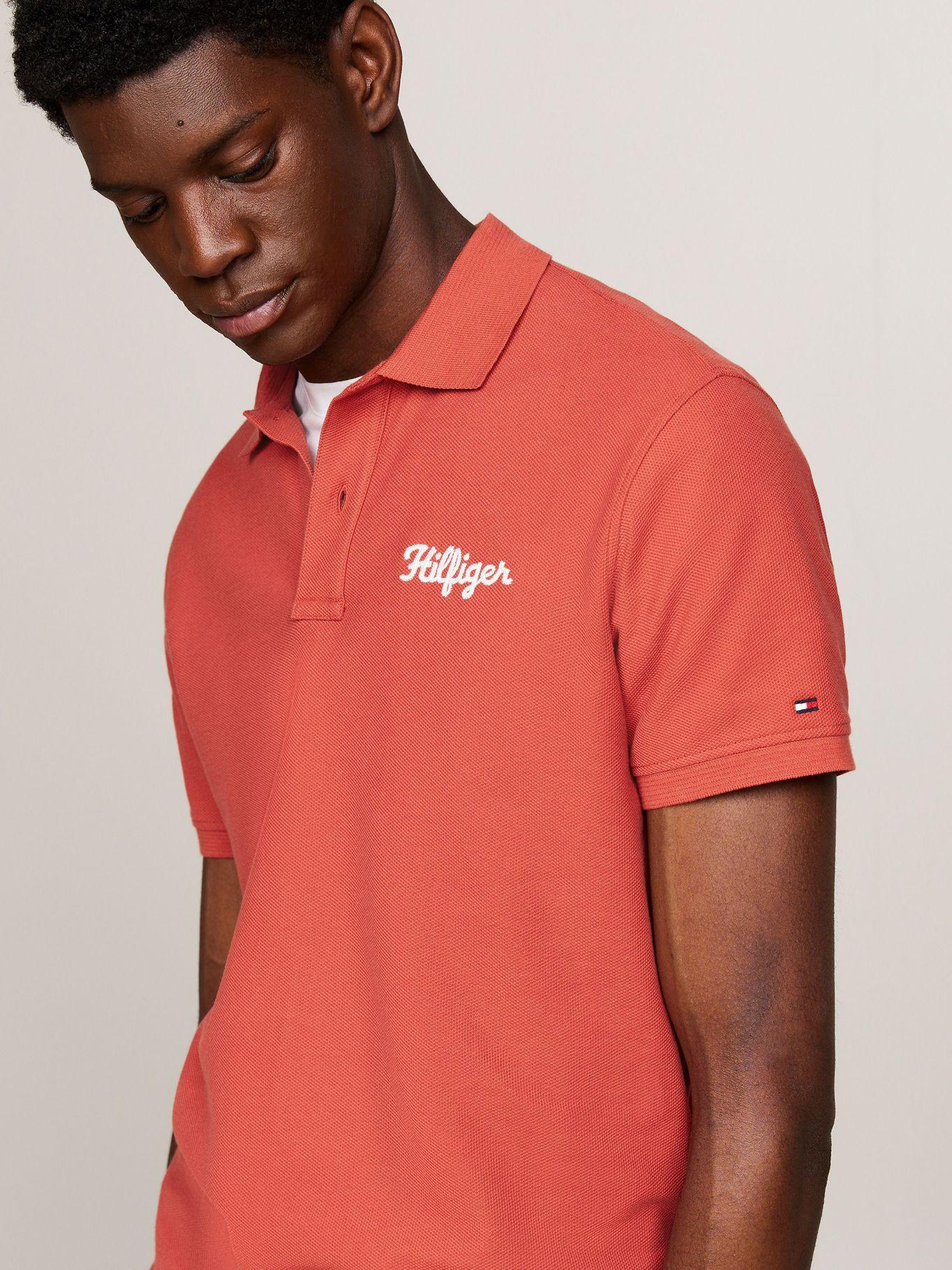 Polo Con Logo En Cadeneta Rojo Tommy Hilfiger-3