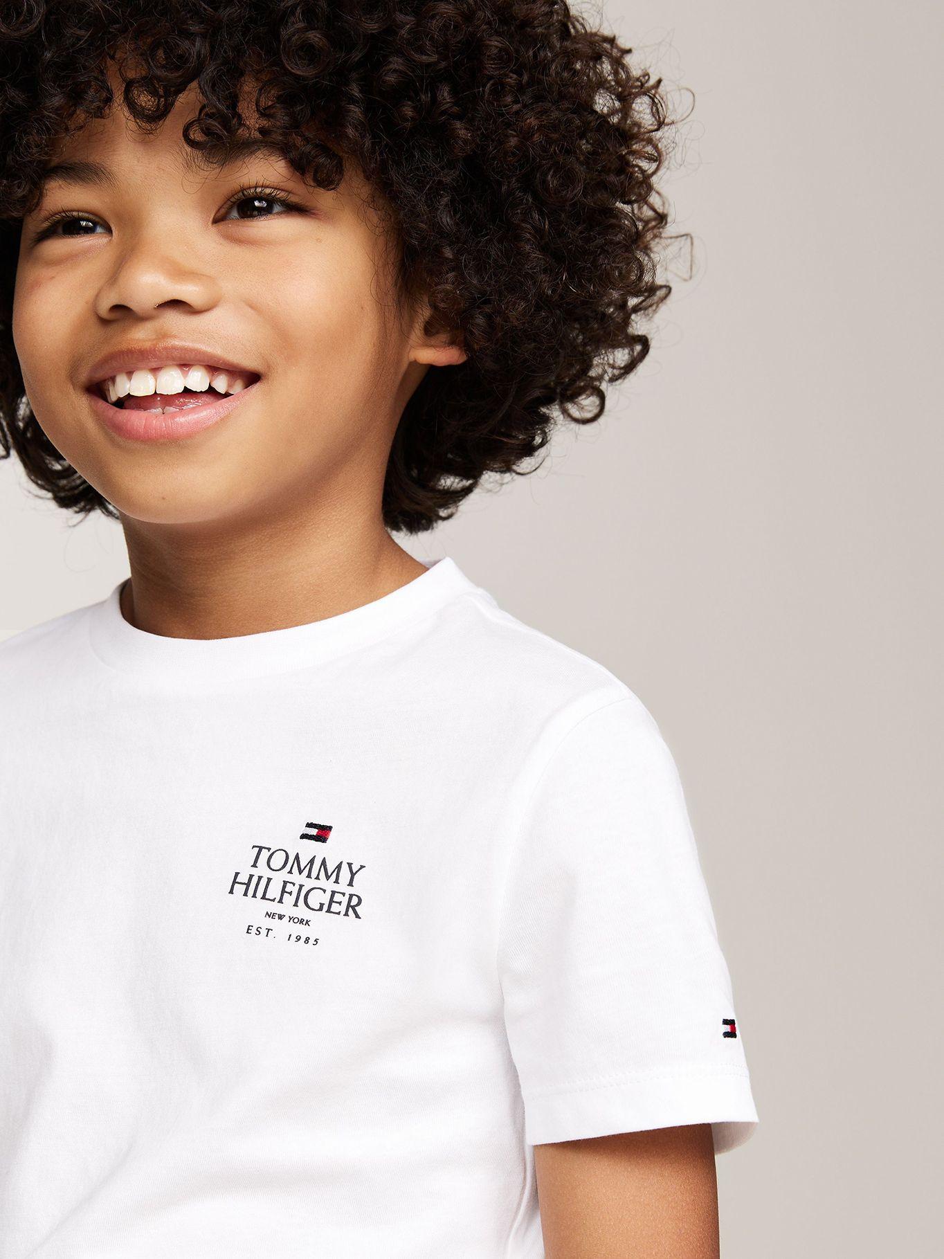 Polera De Niño Con Logo Gráfico Blanco Tommy Hilfiger-3