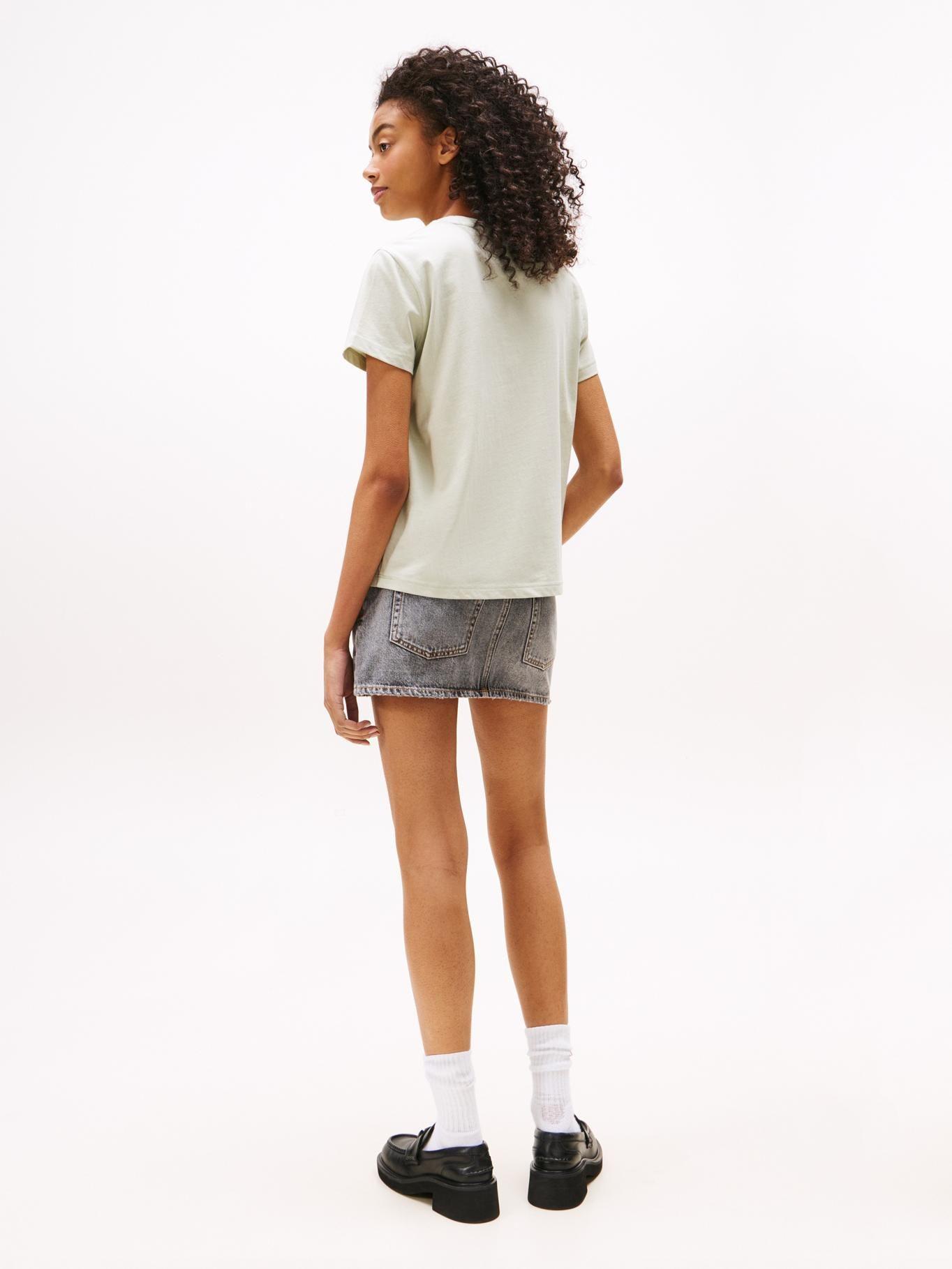 Polera Regular Fit Logo Lineal Verde Tommy Jeans-2