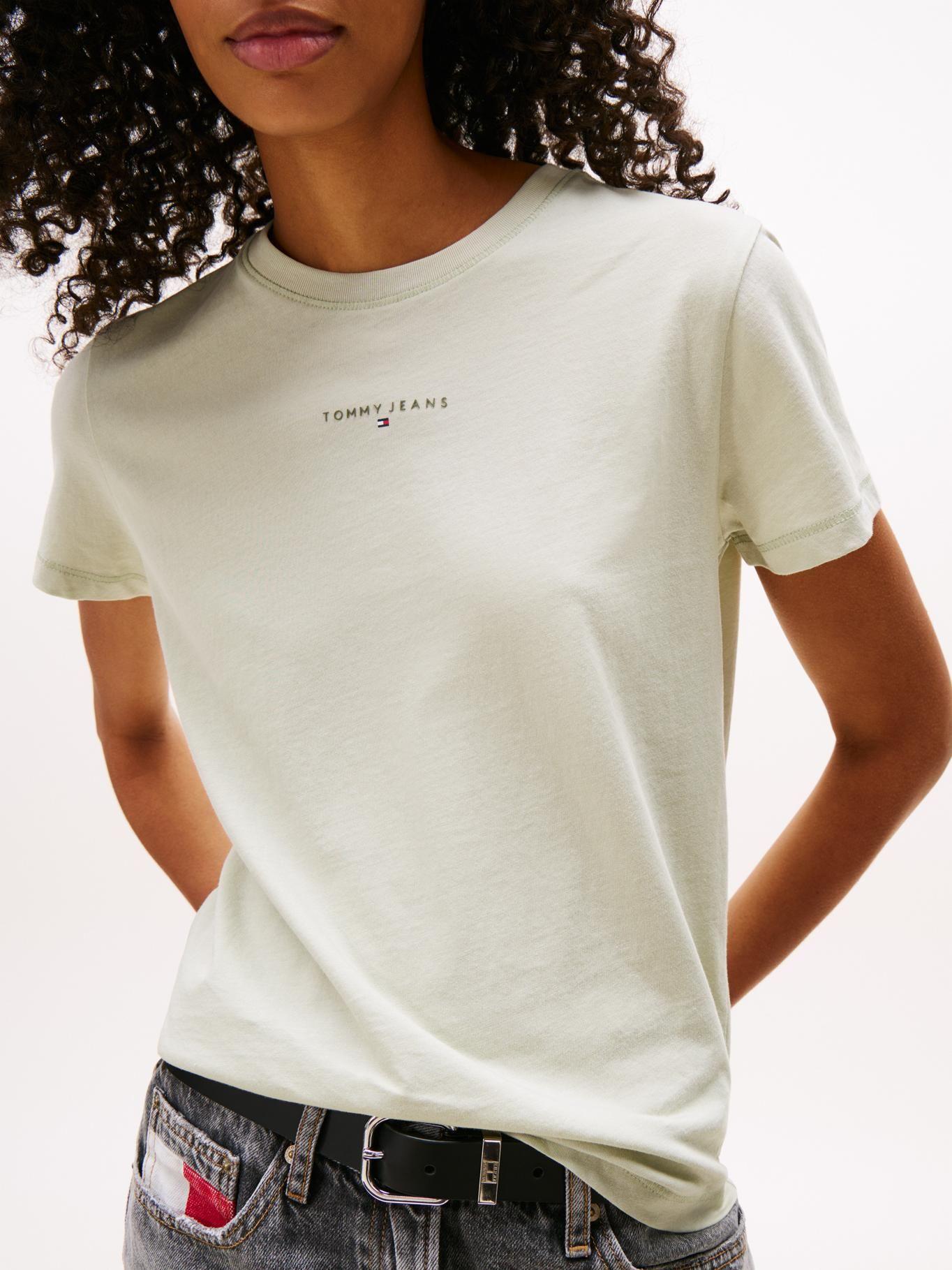 Polera Regular Fit Logo Lineal Verde Tommy Jeans-3