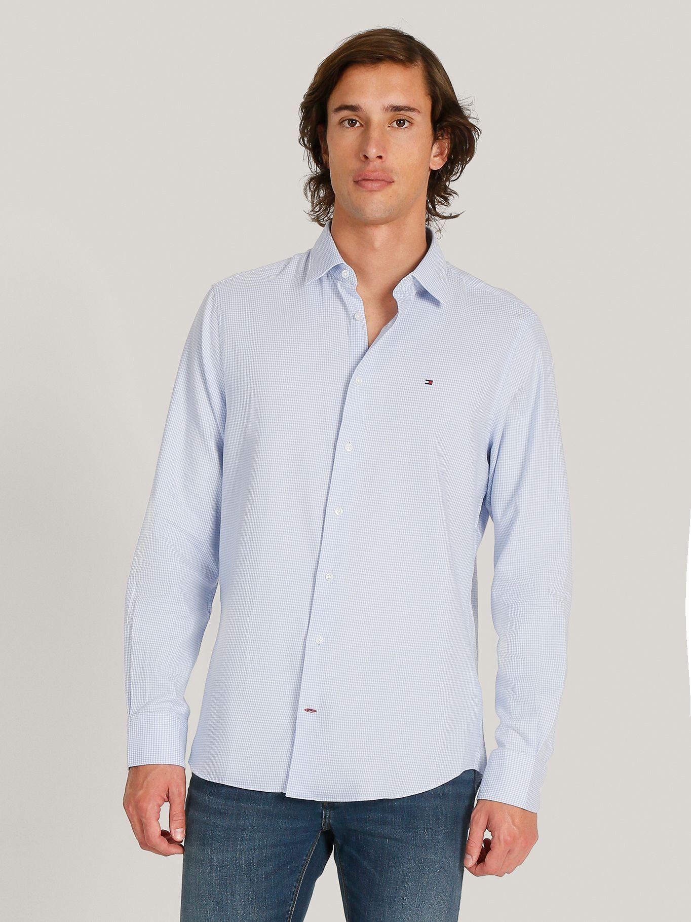 Camisa Solid Regular Fit Celeste Tommy Hilfiger-0