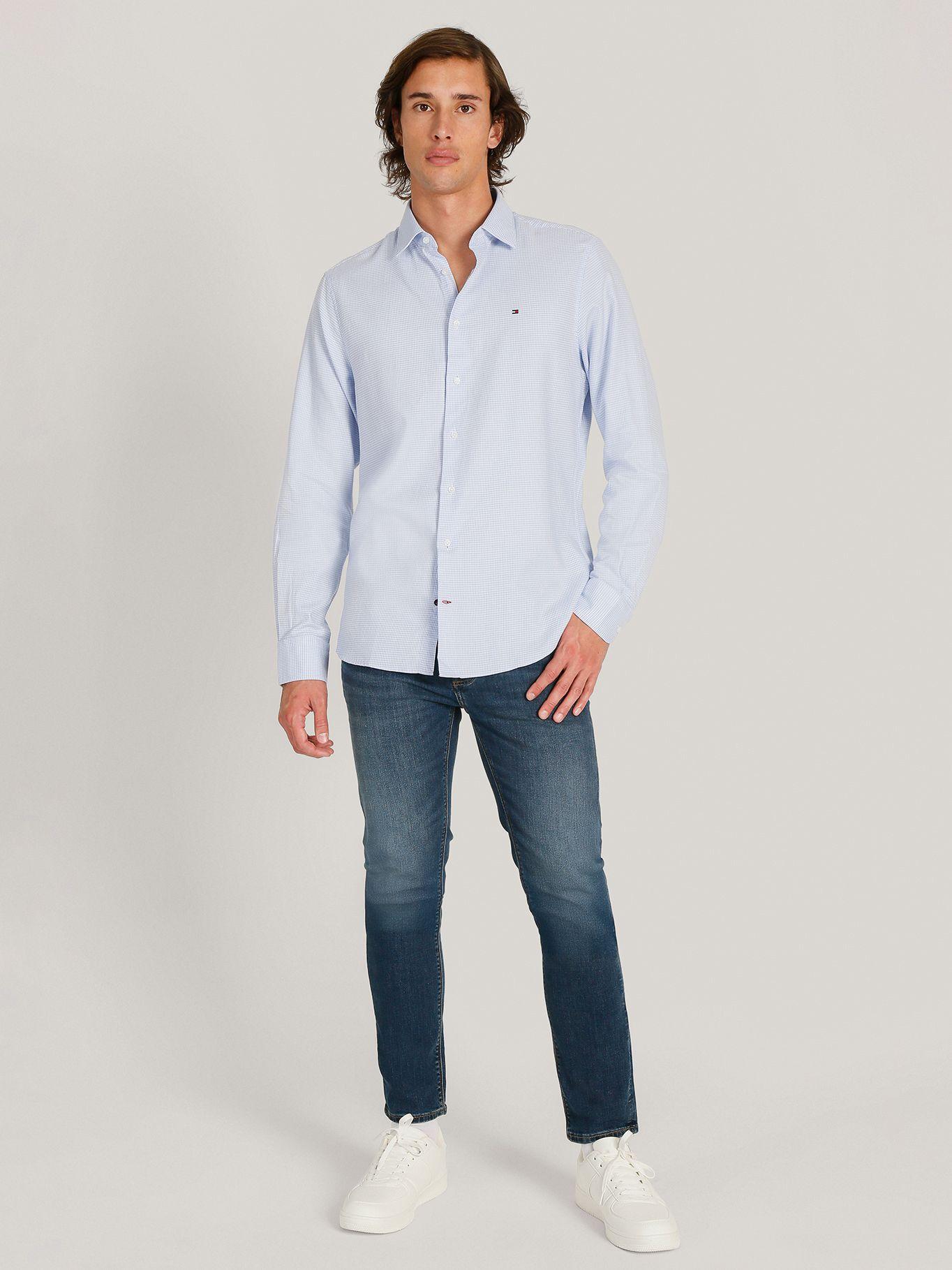 Camisa Solid Regular Fit Celeste Tommy Hilfiger-1