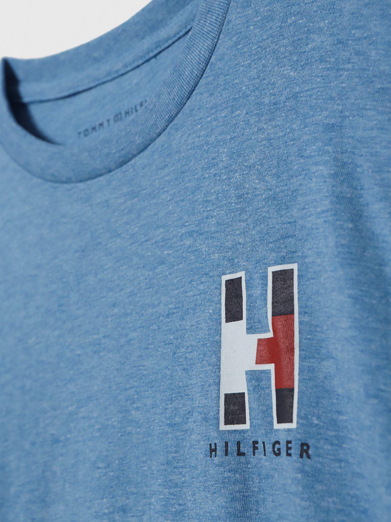 Polera Con Logo Bordado Celeste Tommy Hilfiger-3