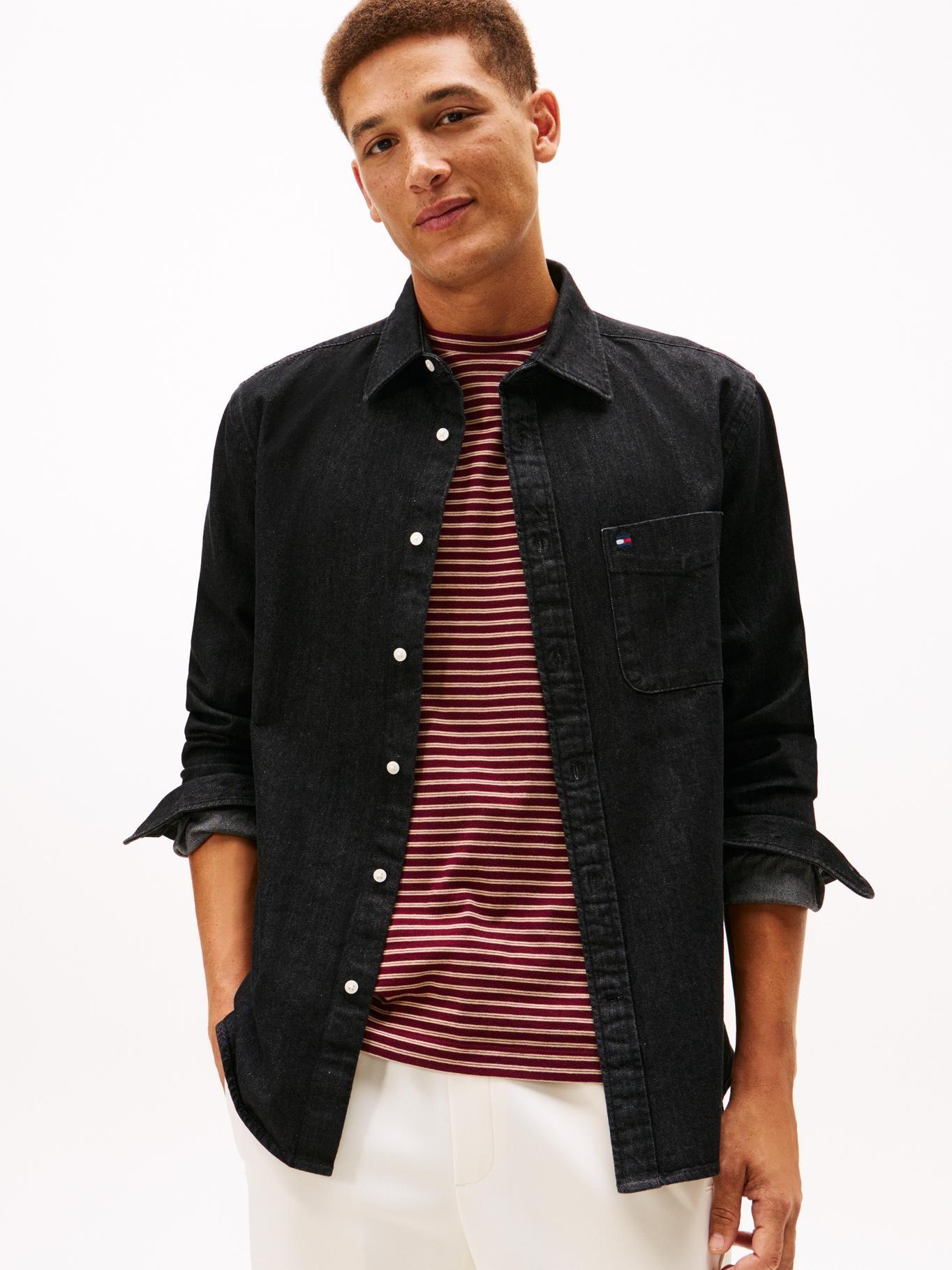 Camisa Denim Regular Fit Tommy Hilfiger Negro-0