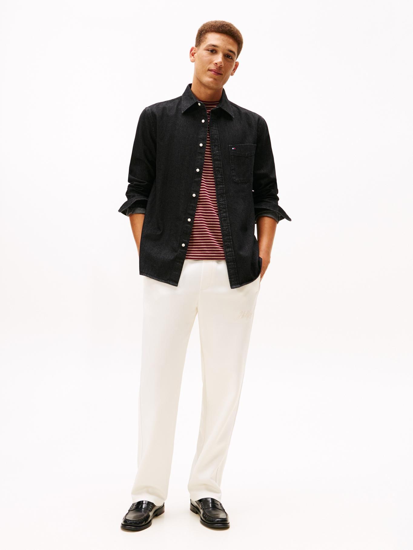 Camisa Denim Regular Fit Tommy Hilfiger Negro-1