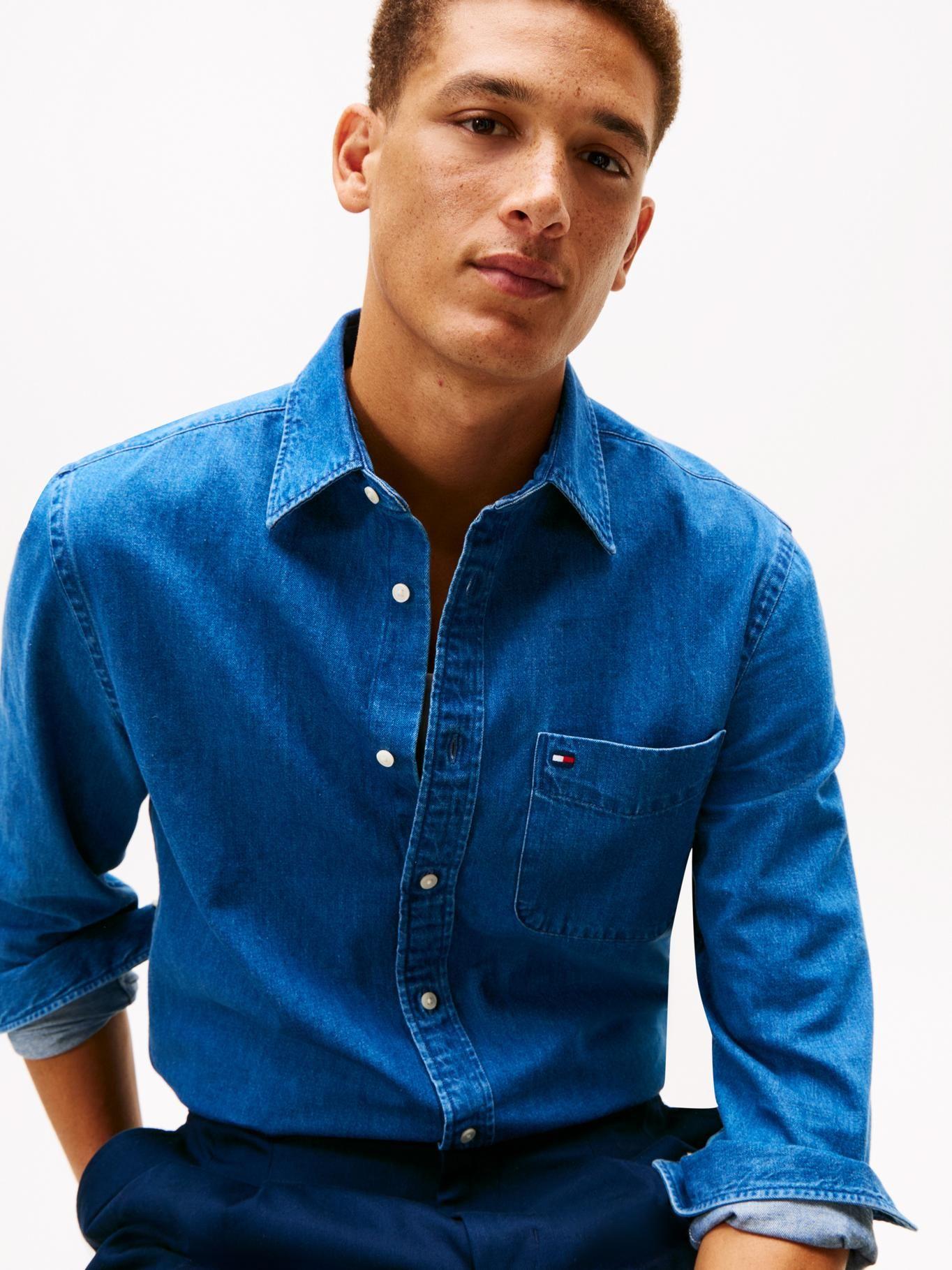 Camisa Denim Regular Fit Tommy Hilfiger Azul-3