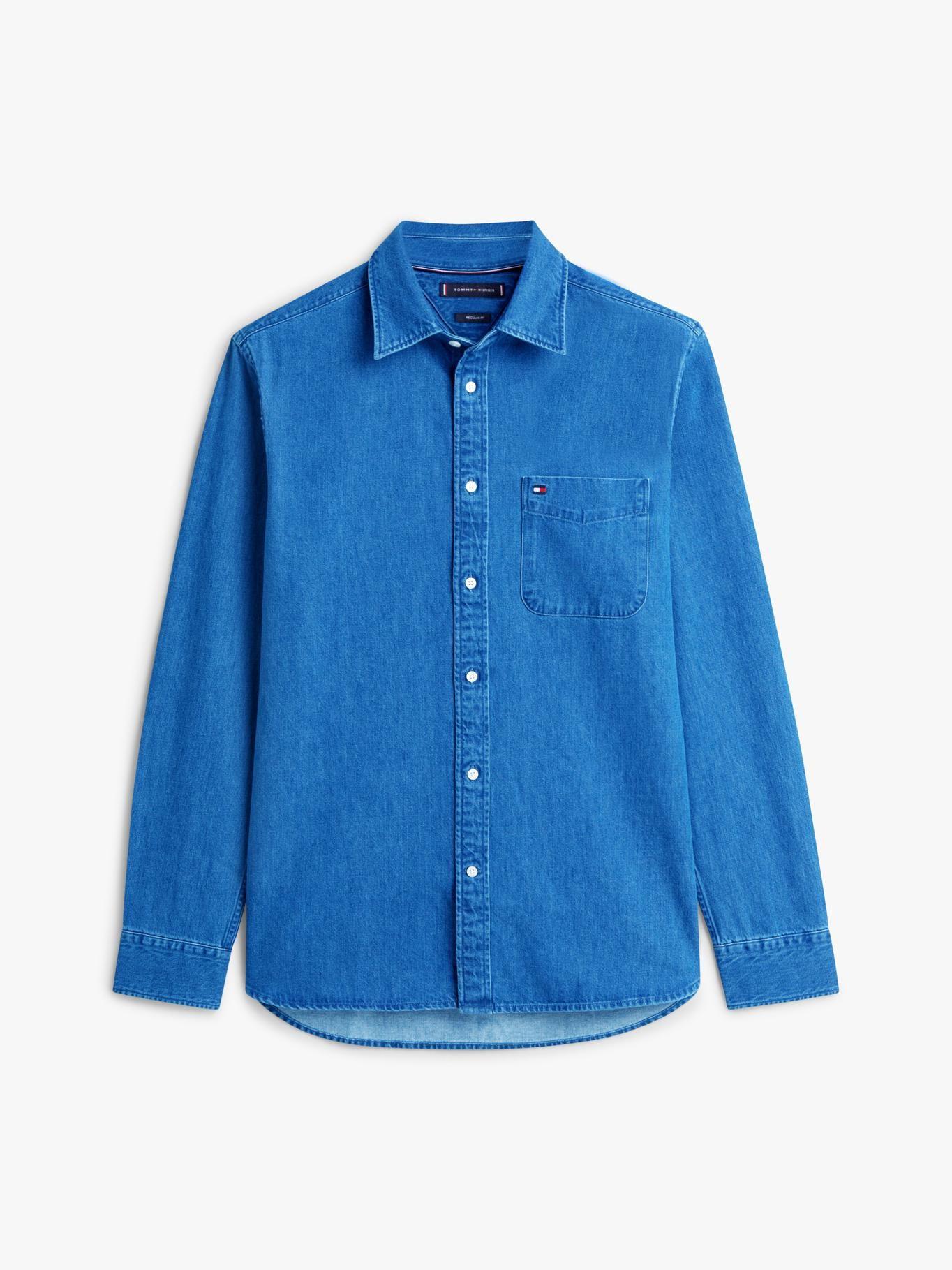 Camisa Denim Regular Fit Tommy Hilfiger Azul-4