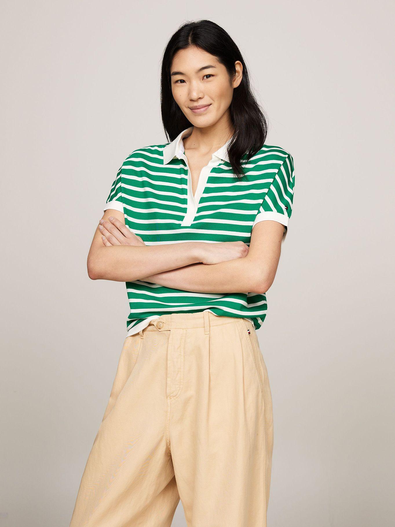 Polo Con Diseño A Rayas Verde Tommy Hilfiger-0