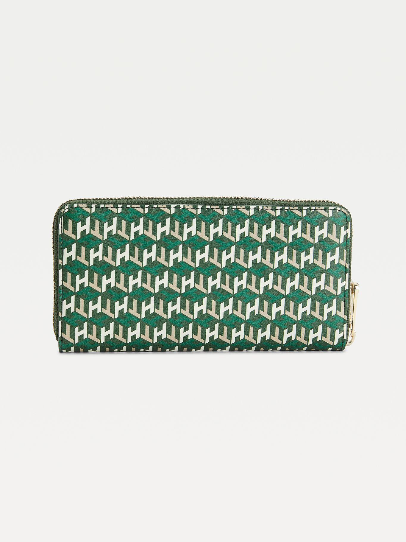 Billetera Iconic Monogram Print Verde Tommy Hilfiger-1