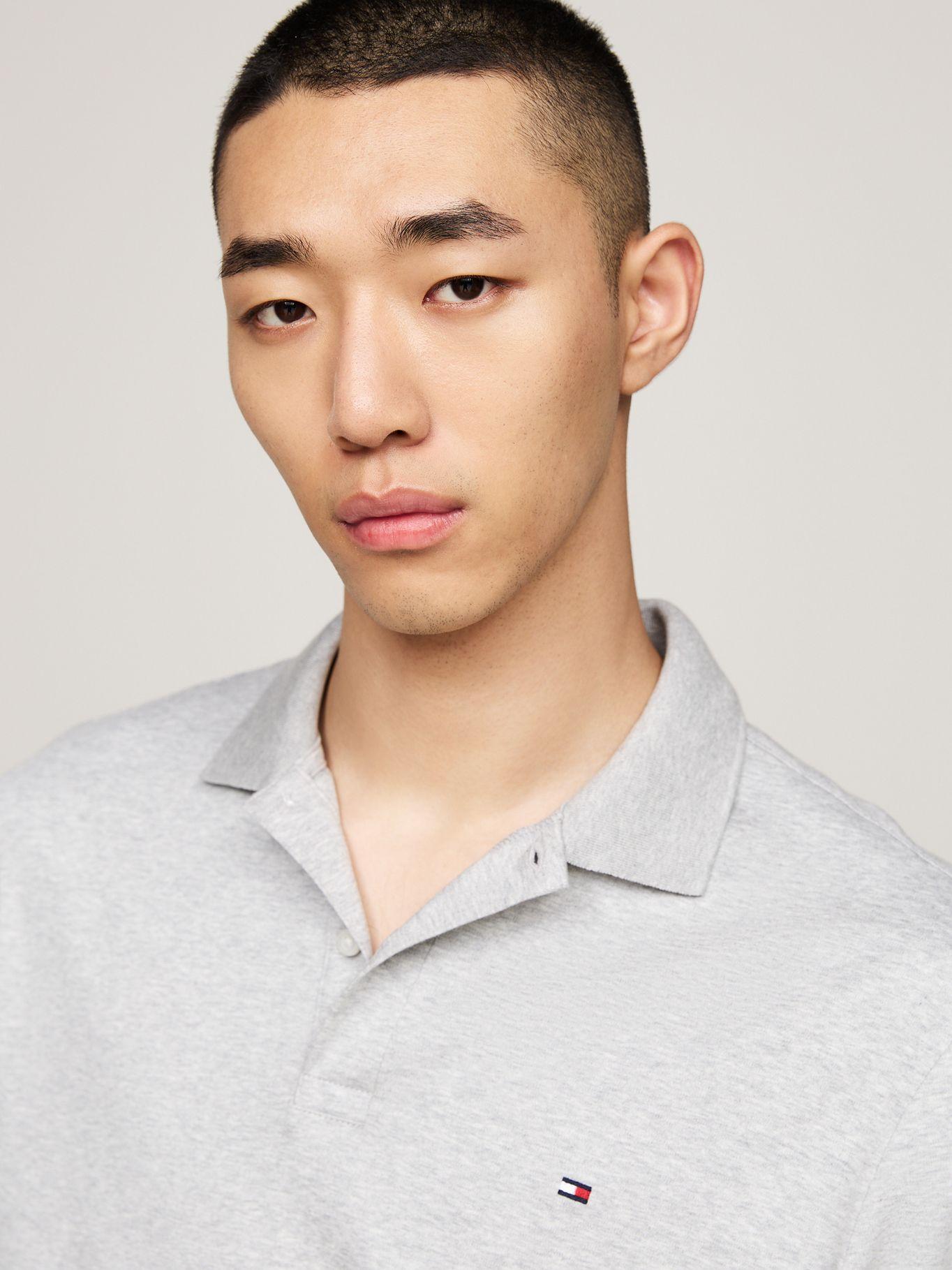 Polo Liquid Cotton Con Logo Gris Tommy Hilfiger-3