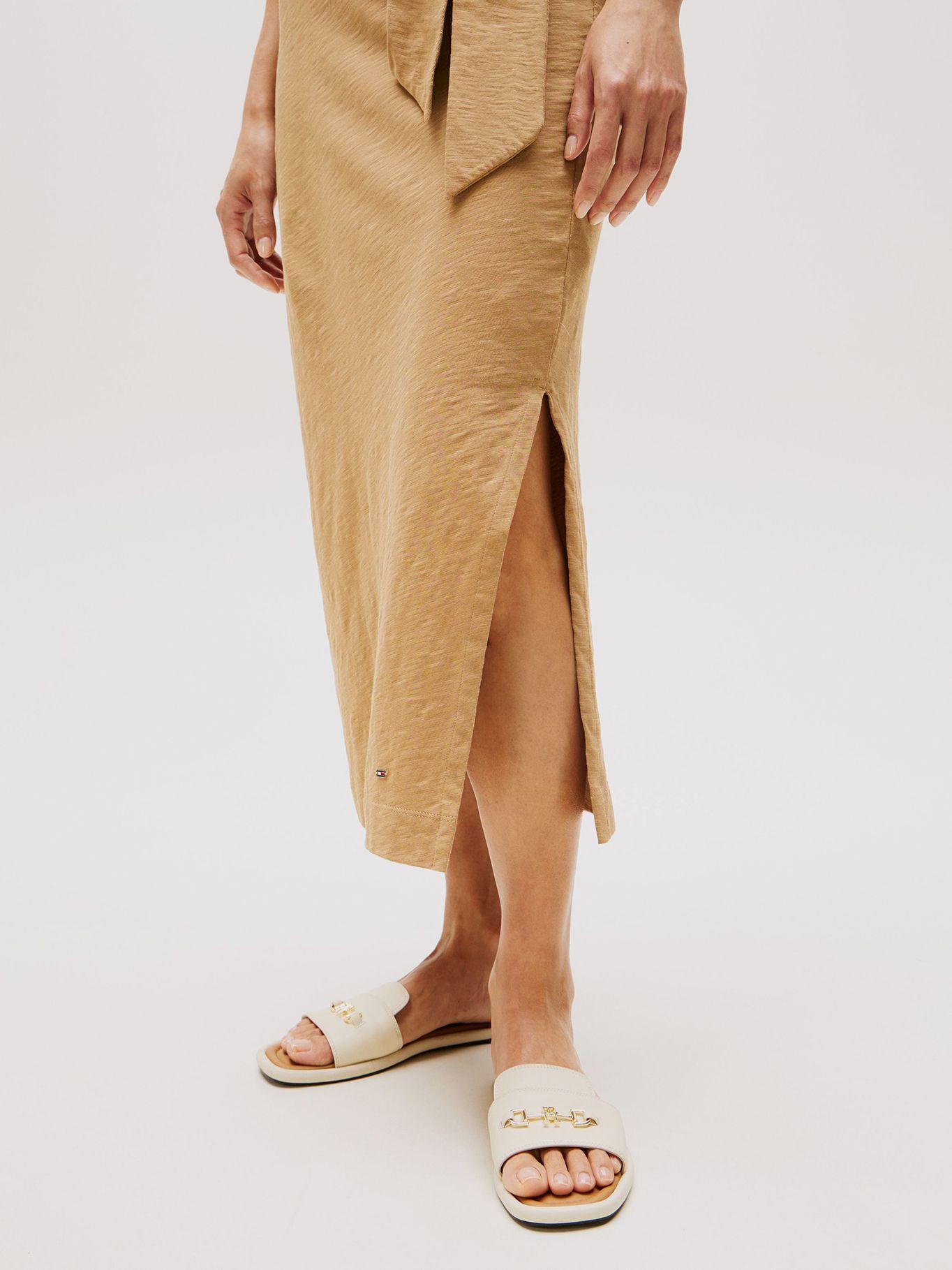 Vestido Midi Con Cuello Bote Beige Tommy Hilfiger-2