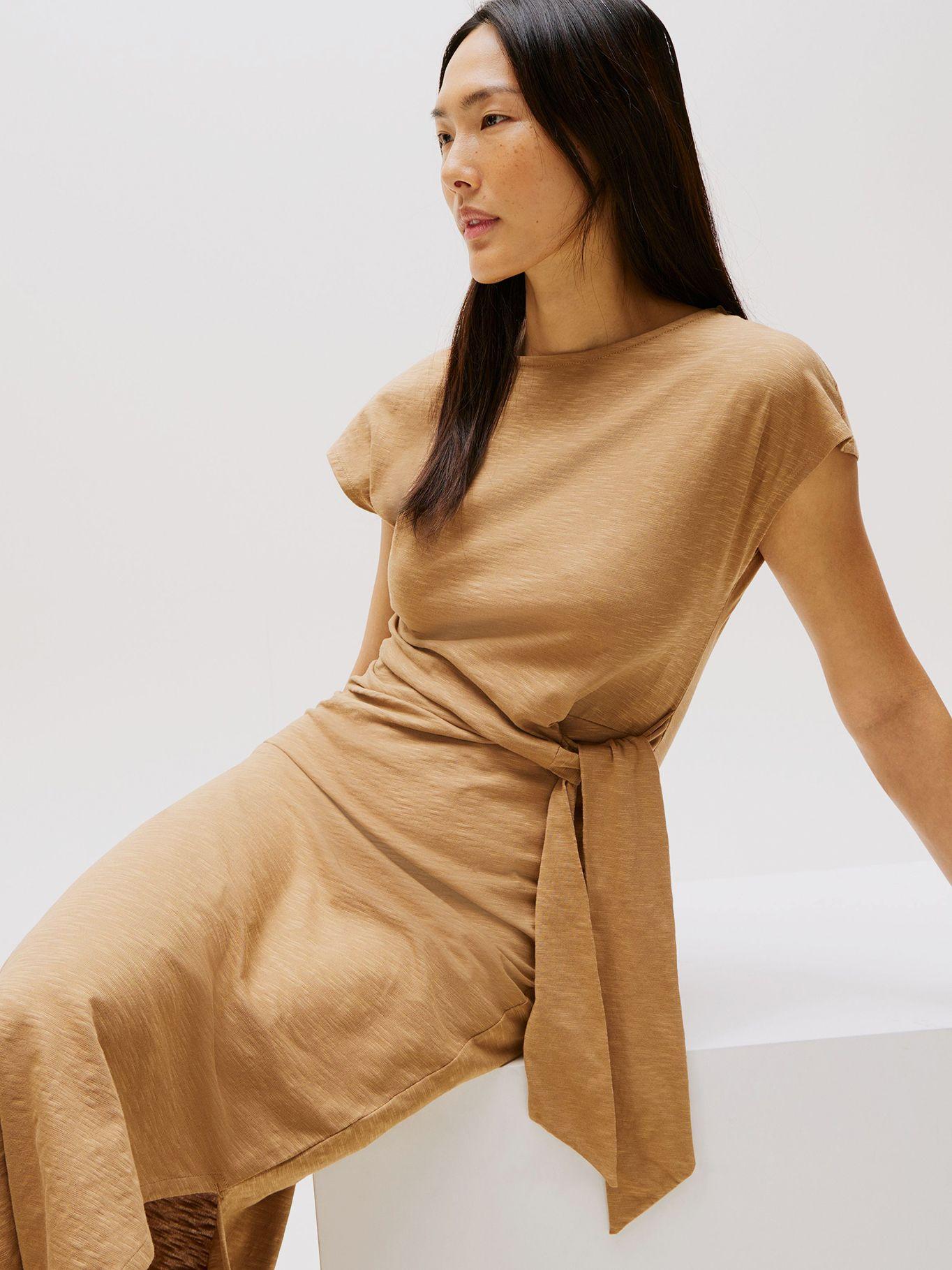 Vestido Midi Con Cuello Bote Beige Tommy Hilfiger-4