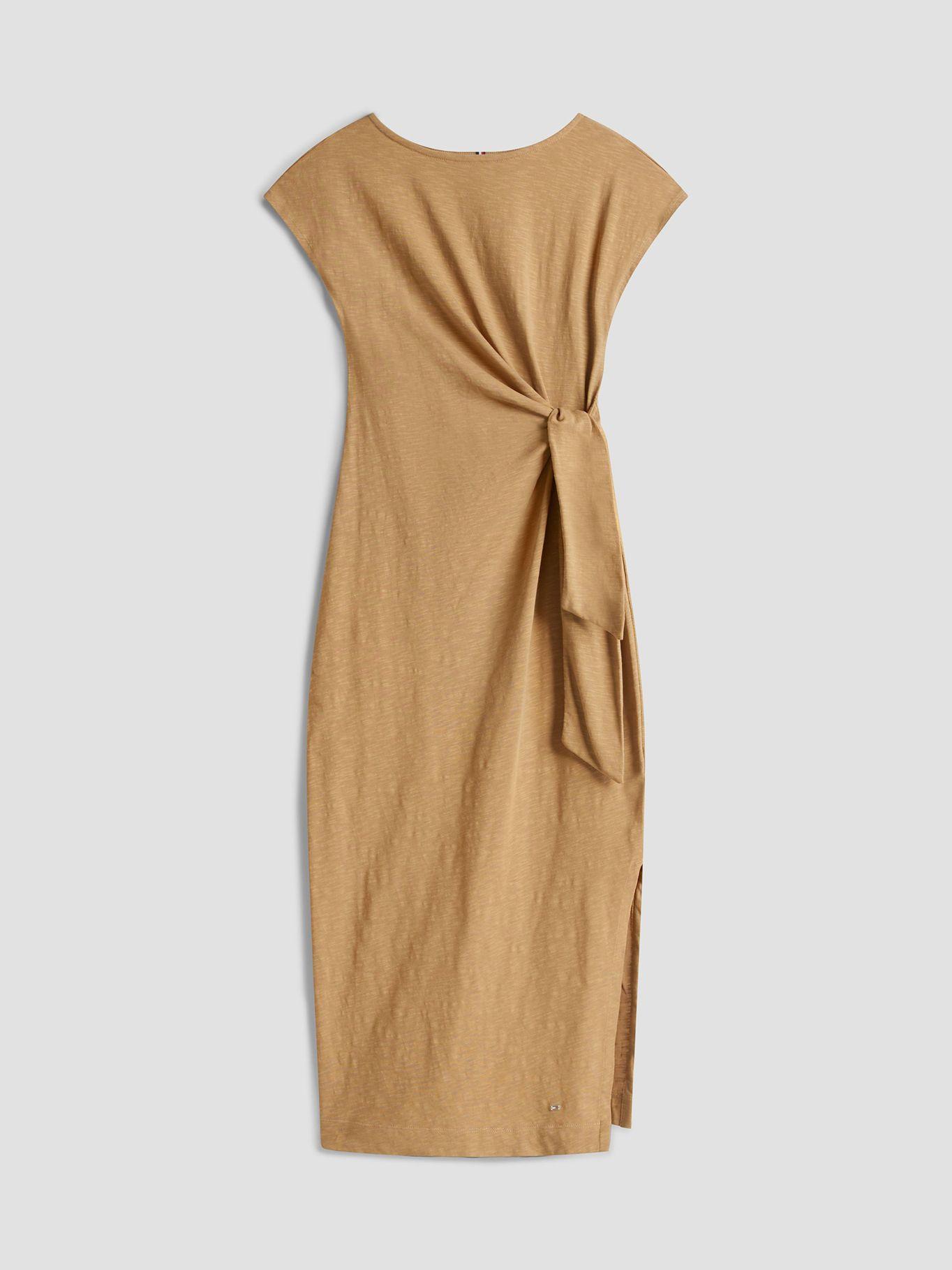 Vestido Midi Con Cuello Bote Beige Tommy Hilfiger-5
