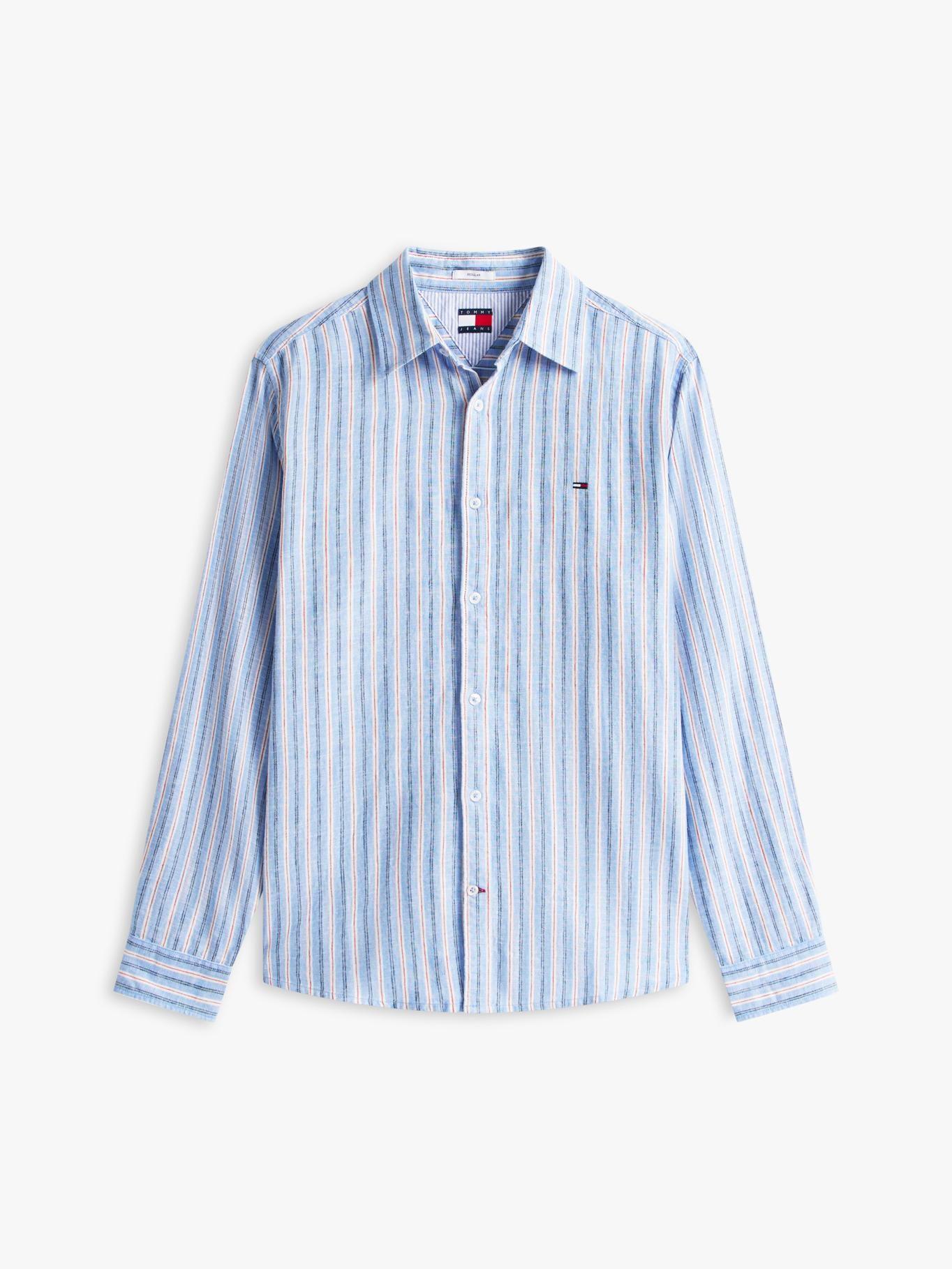 Camisa De Rayas De Lino Regular Fit-4