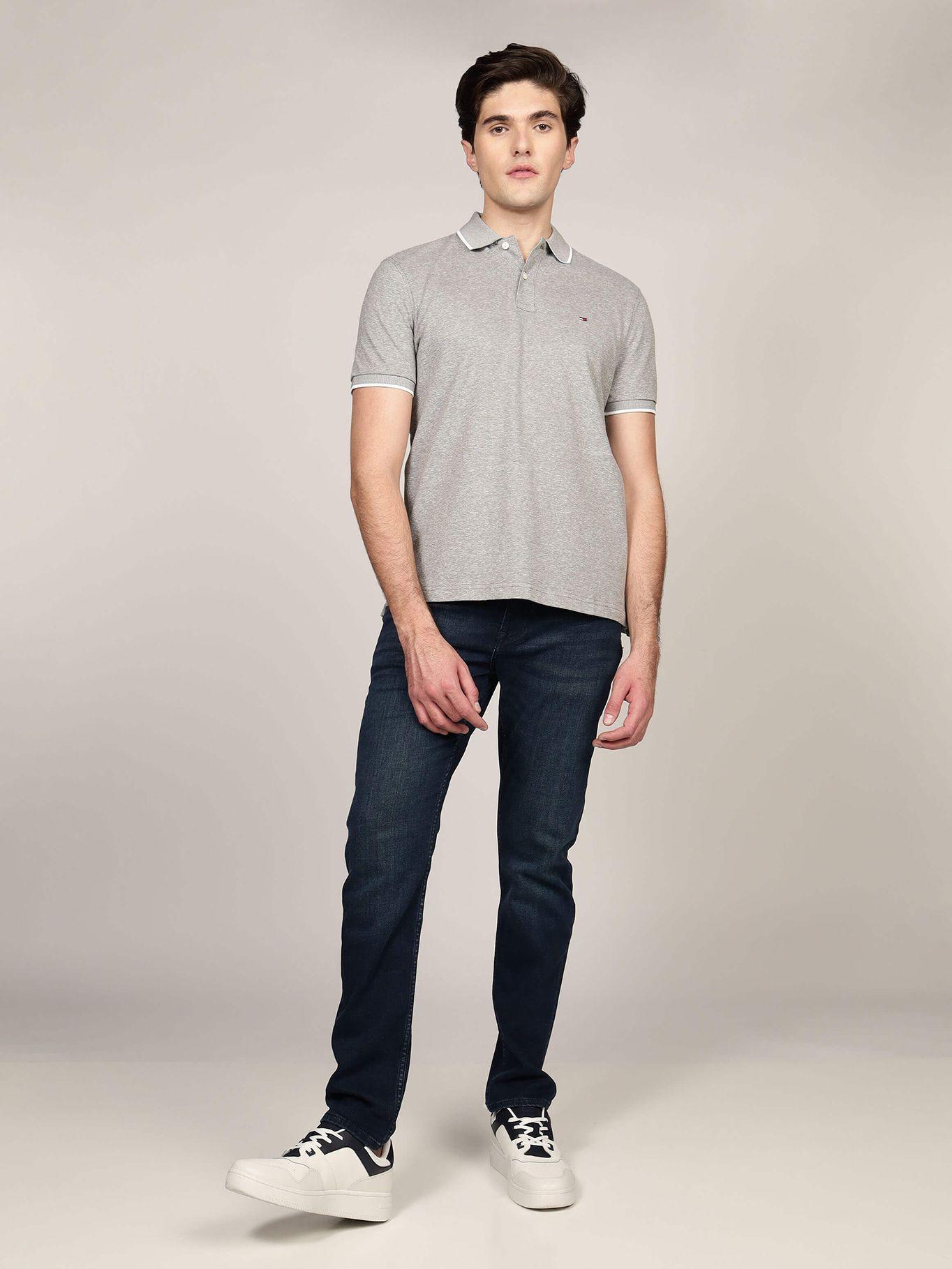 Polo Regular Fit Con Logo Gris Tommy Hilfiger-1
