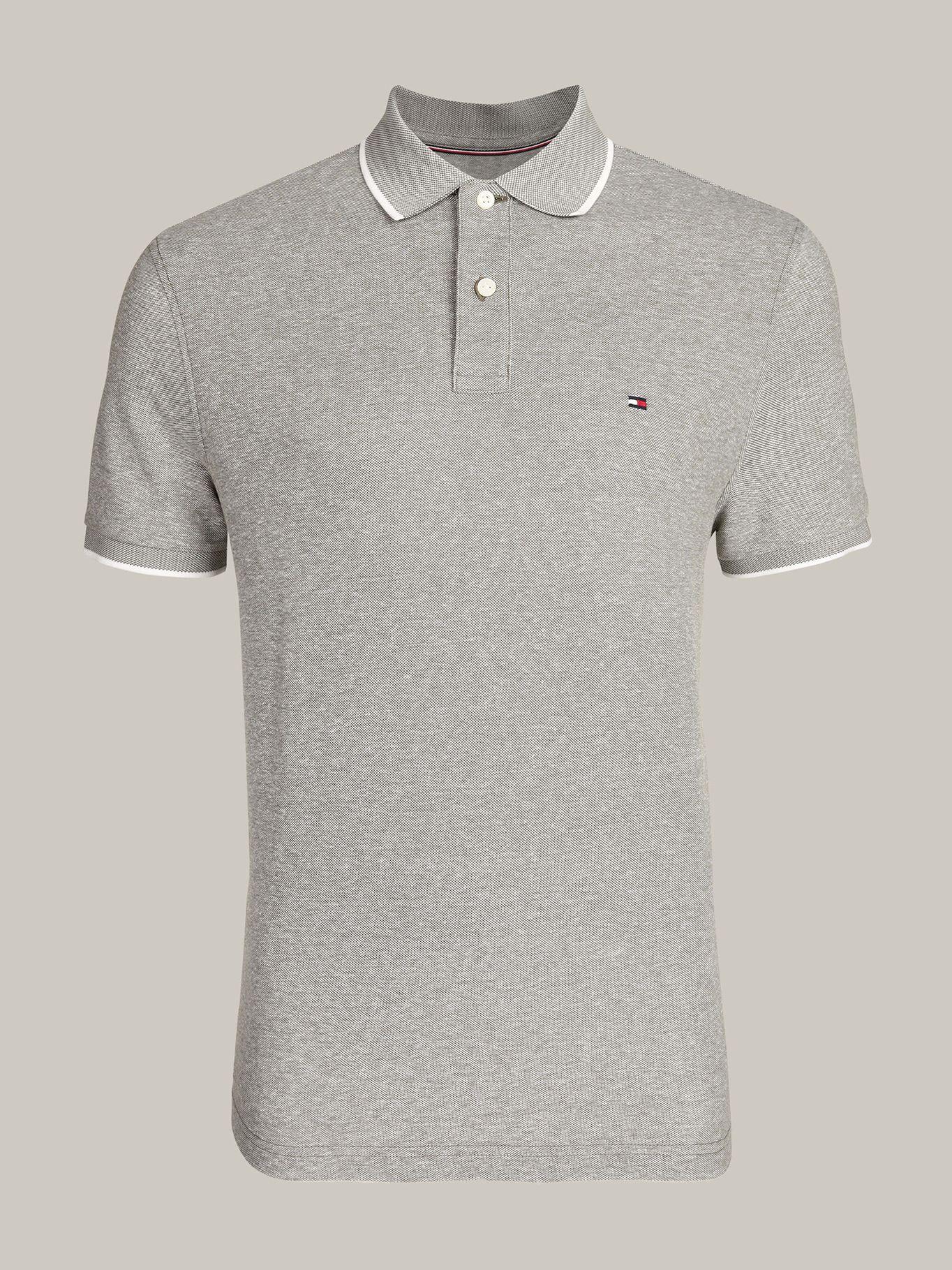 Polo Regular Fit Con Logo Gris Tommy Hilfiger-4
