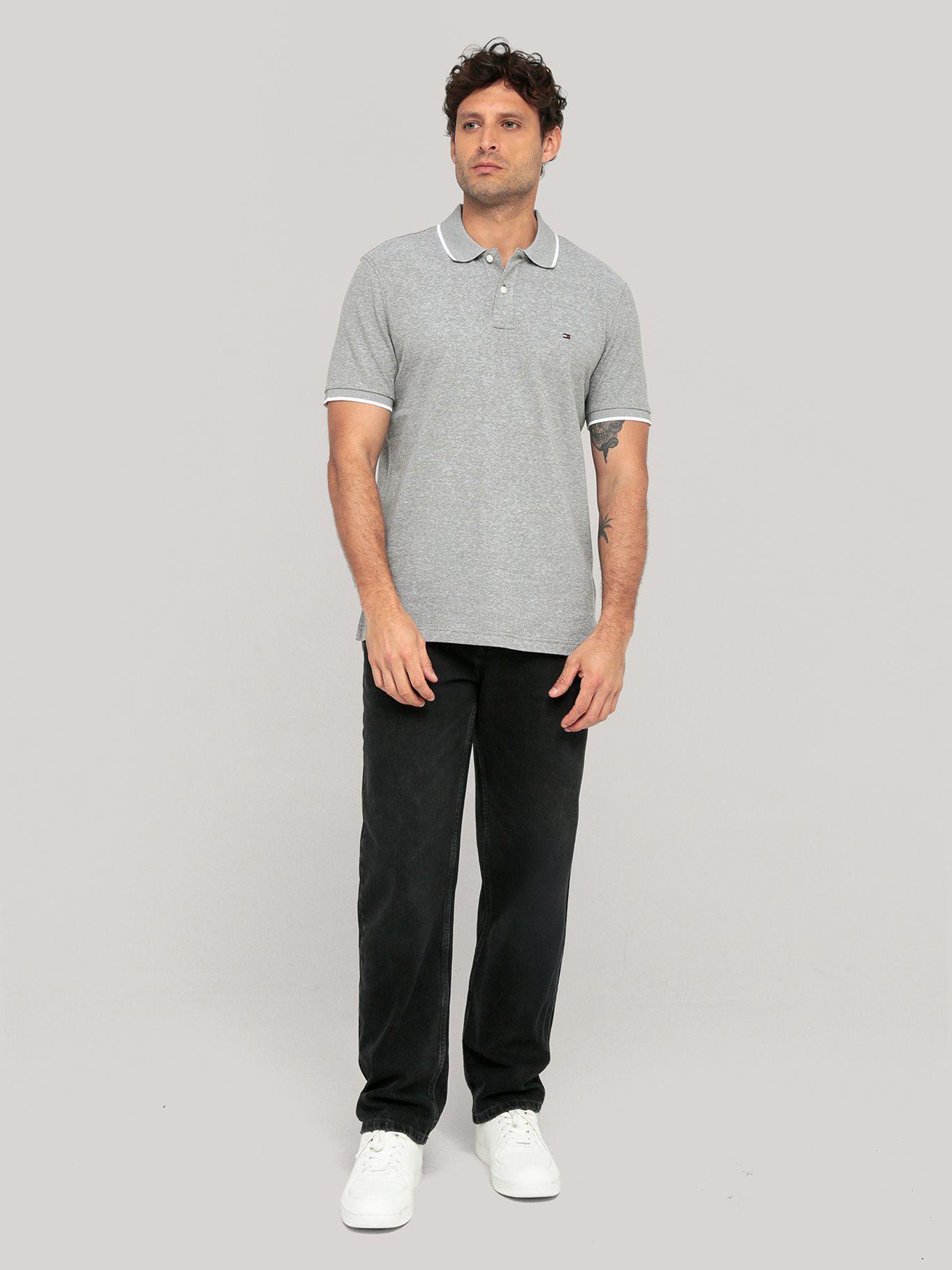 Polo Regular Fit Con Logo Gris Tommy Hilfiger-1