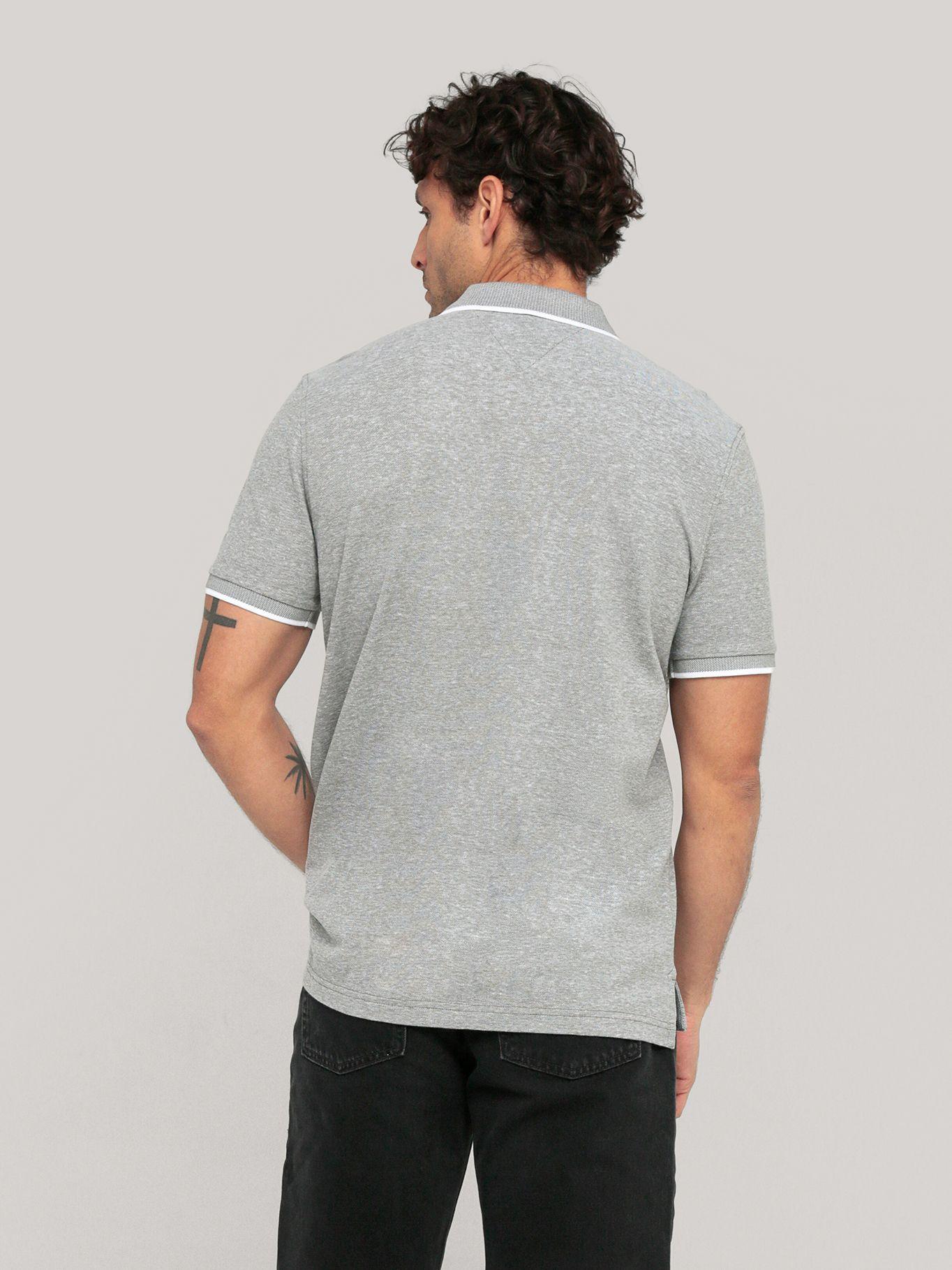 Polo Regular Fit Con Logo Gris Tommy Hilfiger-3