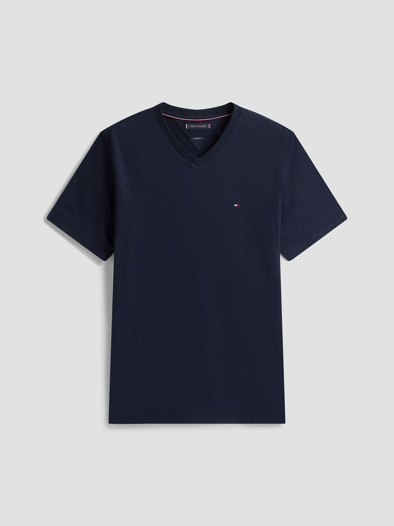 Polera Essential Neck Regular Fit Azul Tommy Hilfiger-4
