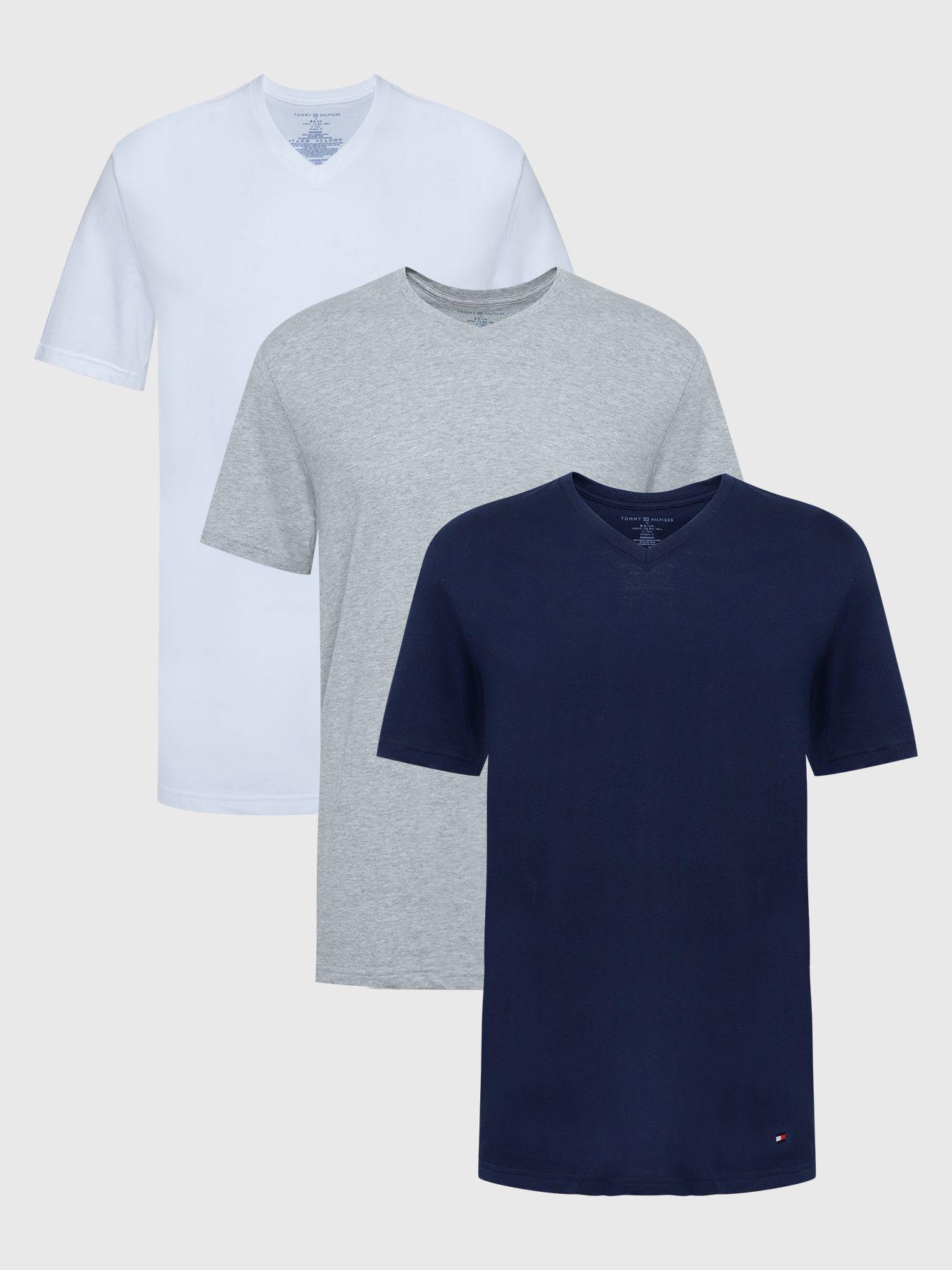 Pack De 3 Camisetas V-Neck Azul Tommy Hilfiger-0