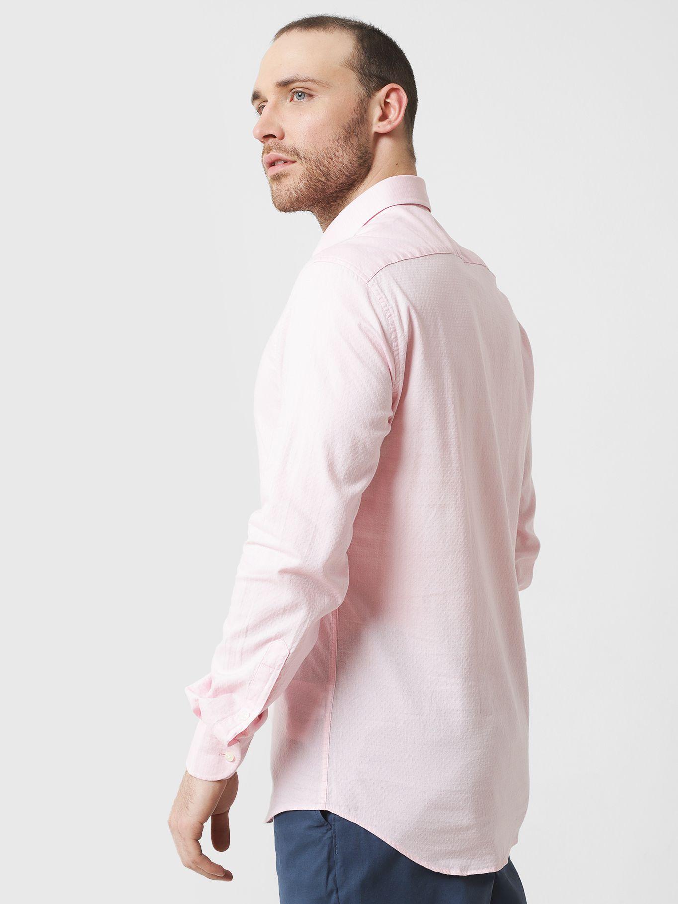 Camisa Dobby De Corte Regular Rosado Tommy Hilfiger-2