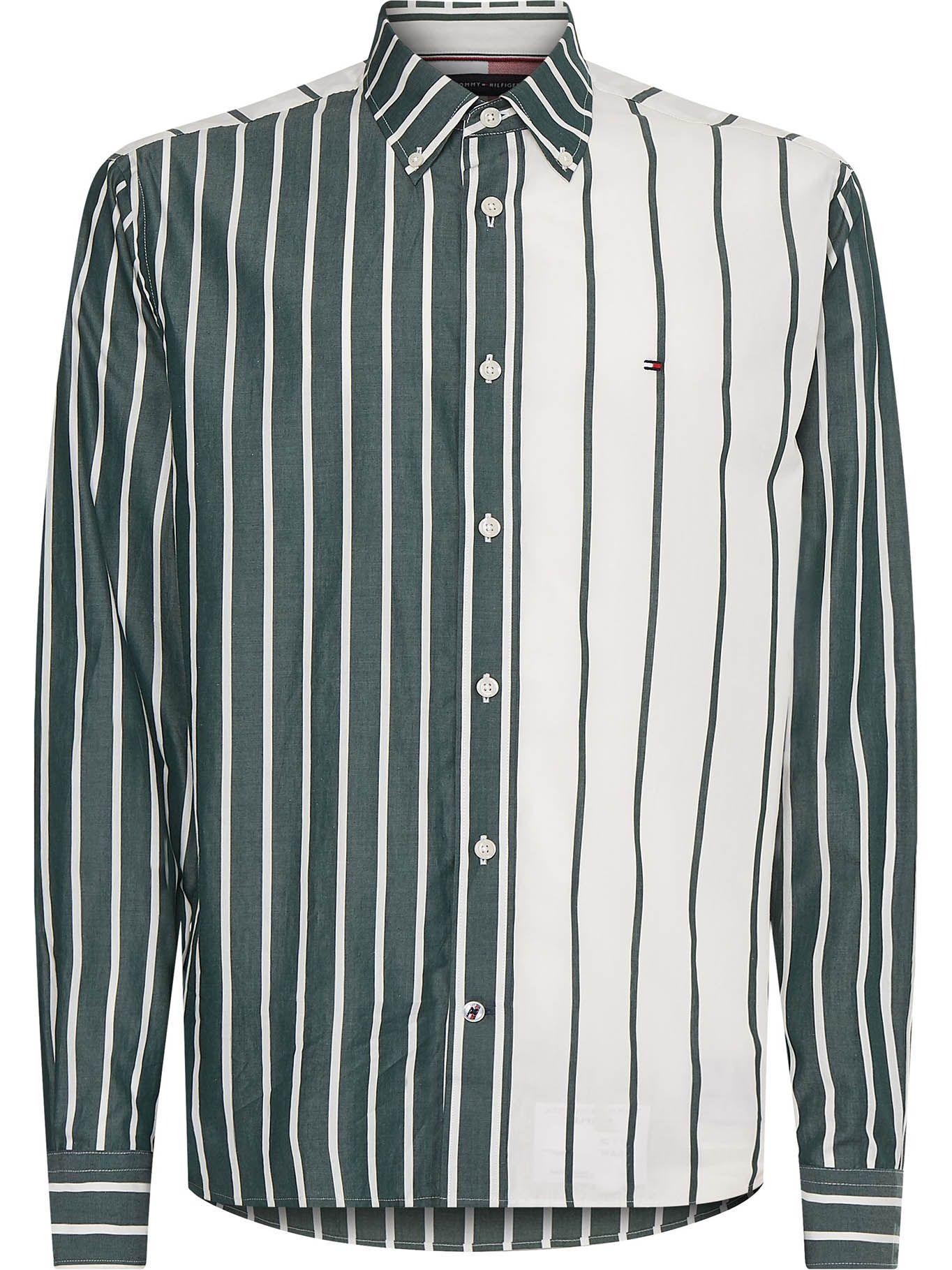 Camisa Pinstripe Blocking Verde Tommy Hilfiger-0