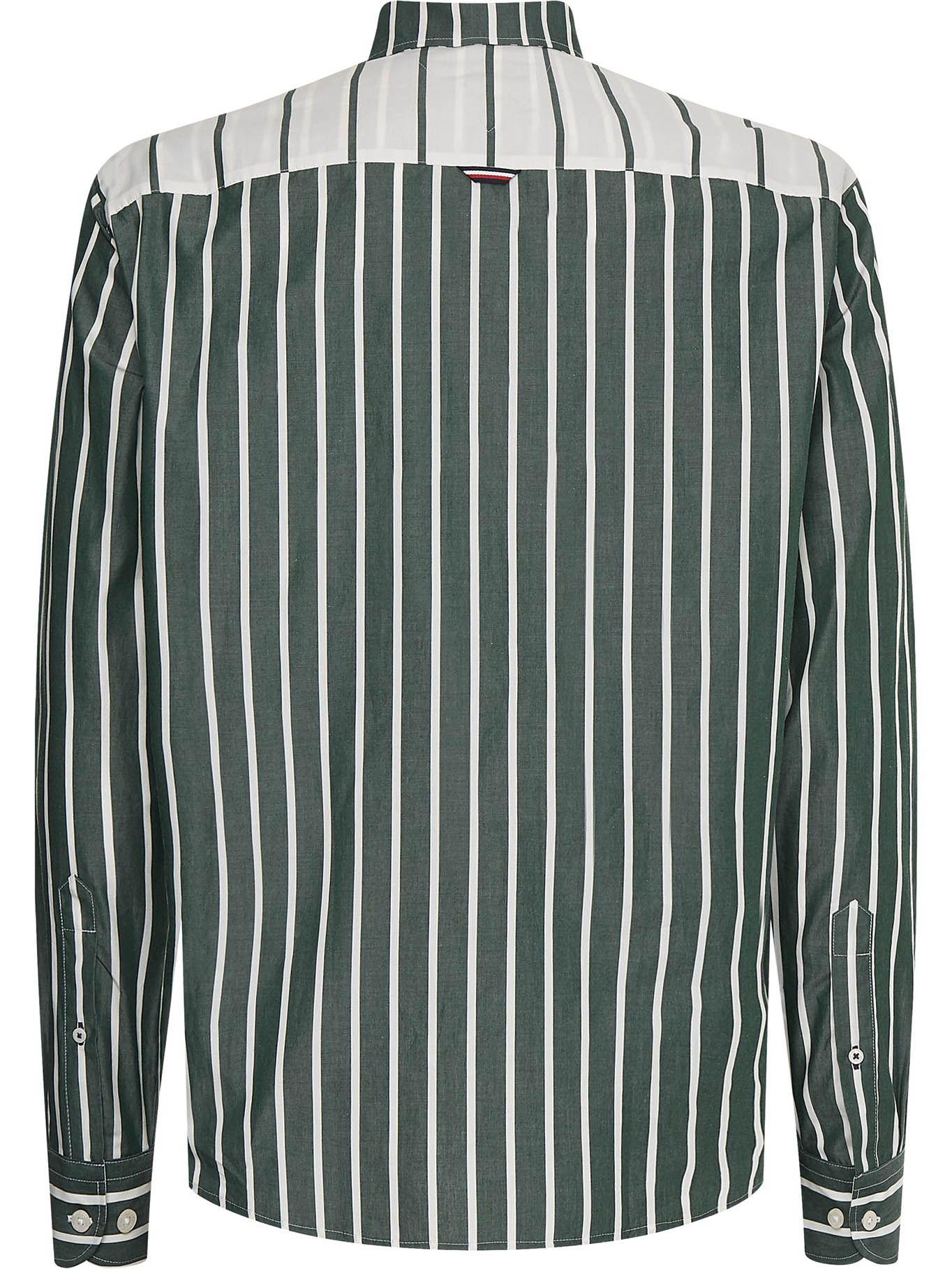 Camisa Pinstripe Blocking Verde Tommy Hilfiger-1