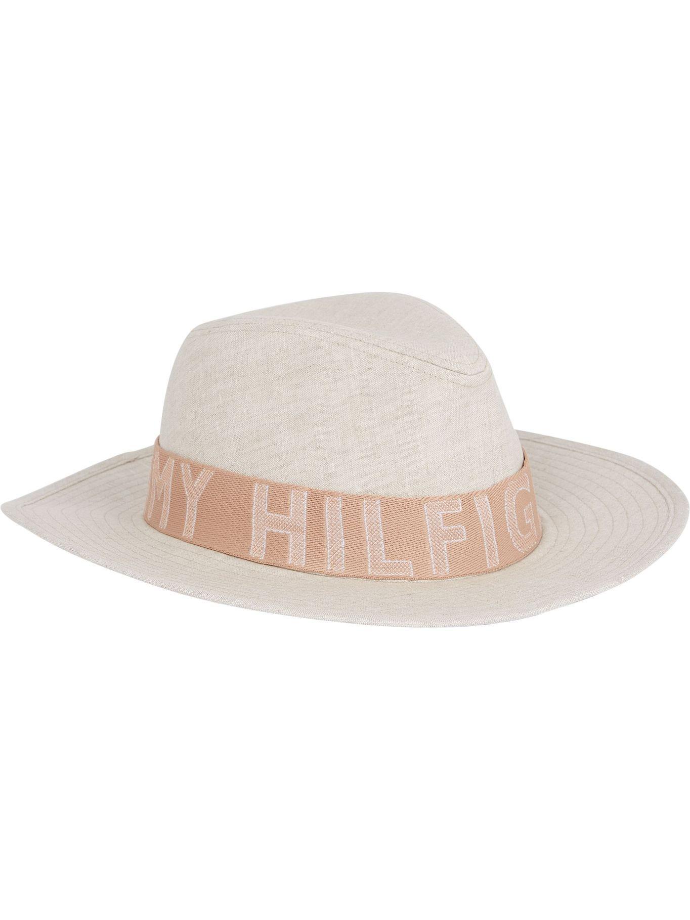 Sombrero Fedora Iconic De Lino Beige Tommy Hilfiger-0